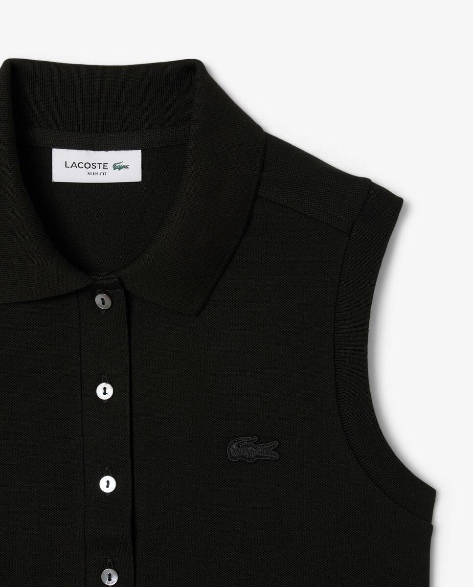Polo de mujer sin mangas elástico de corte ajustado - Lacoste - Negro Negro-5