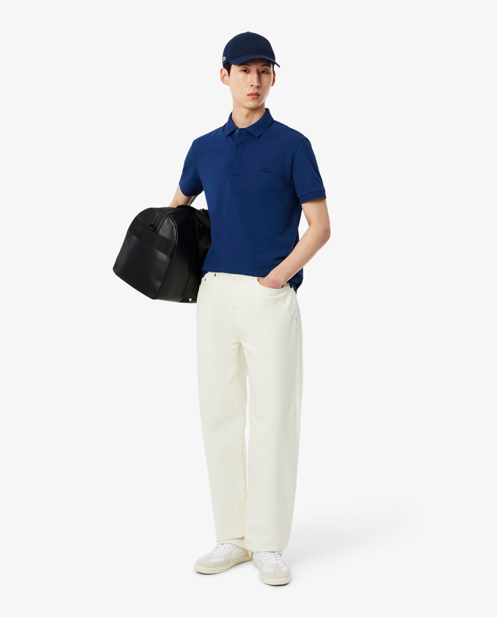 Polo de hombre de corte regular Paris de piqué elástico de manga corta - Lacoste - Azul marino Azul marino-4