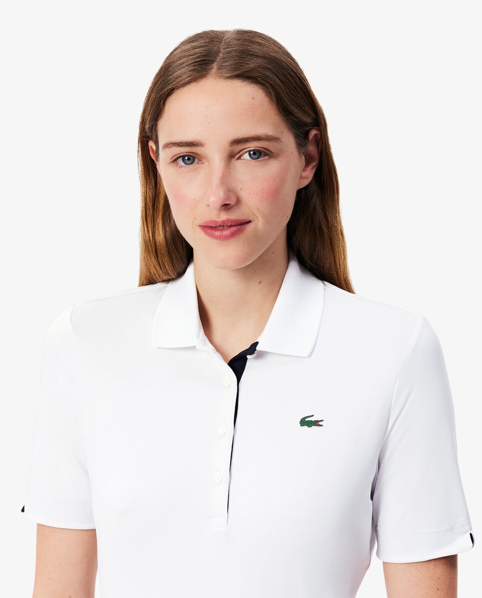 Polo de Golf mujer Lacoste - Blanco / Verde Blanco / Verde-3