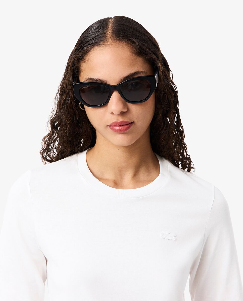 Camiseta de mujer de manga francesa de algodón suave - Lacoste - Blanco Blanco-4