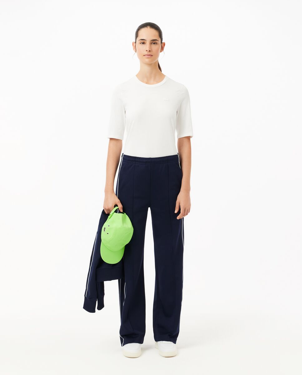 Camiseta de mujer de manga francesa de algodón suave - Lacoste - Blanco Blanco-5