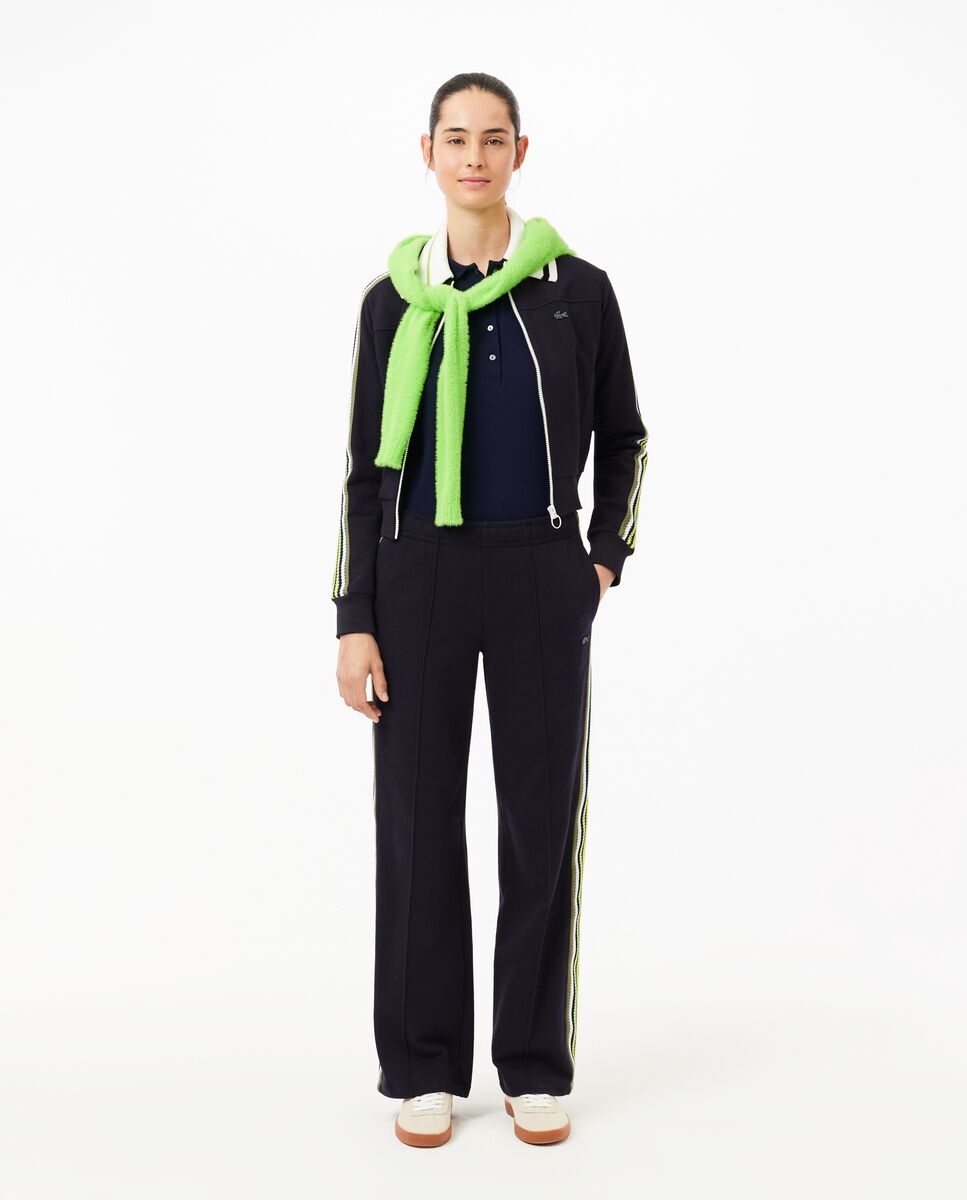 Polo de mujer de corte ajustado de minipiqué elástico de manga corta - Lacoste - Azul oscuro Azul oscuro-4