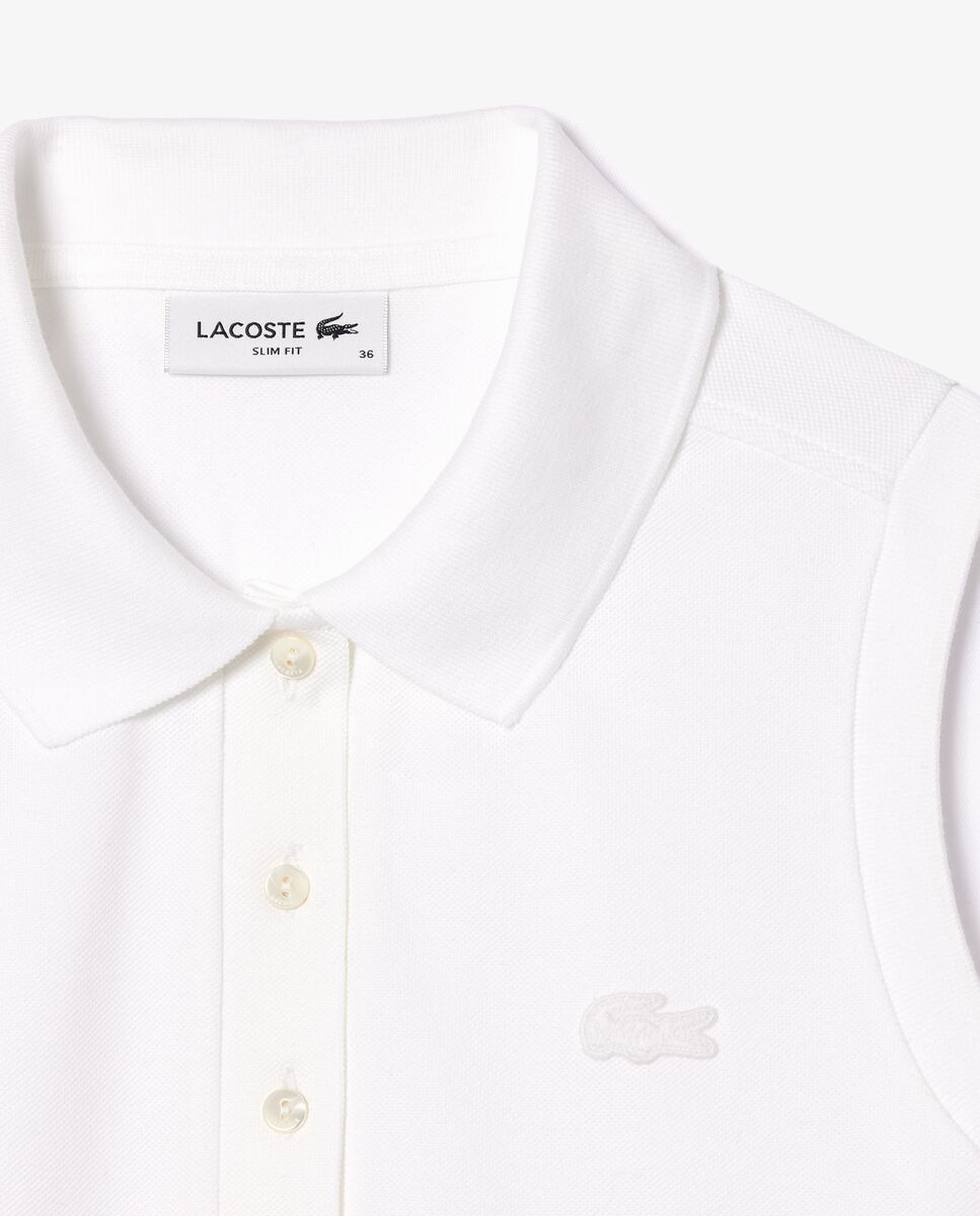 Lacoste - Polo de mujer sin mangas elástico de corte ajustado.