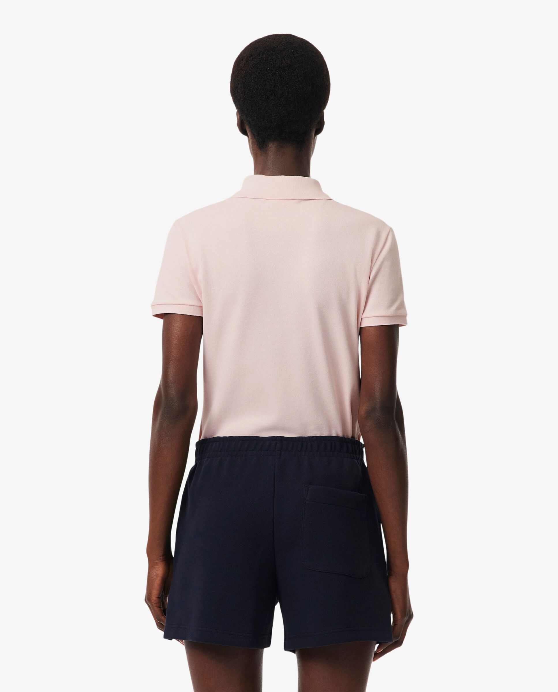 Polo de mujer en piqué de algodón stretch de manga corta - Lacoste - Rosa Rosa-2