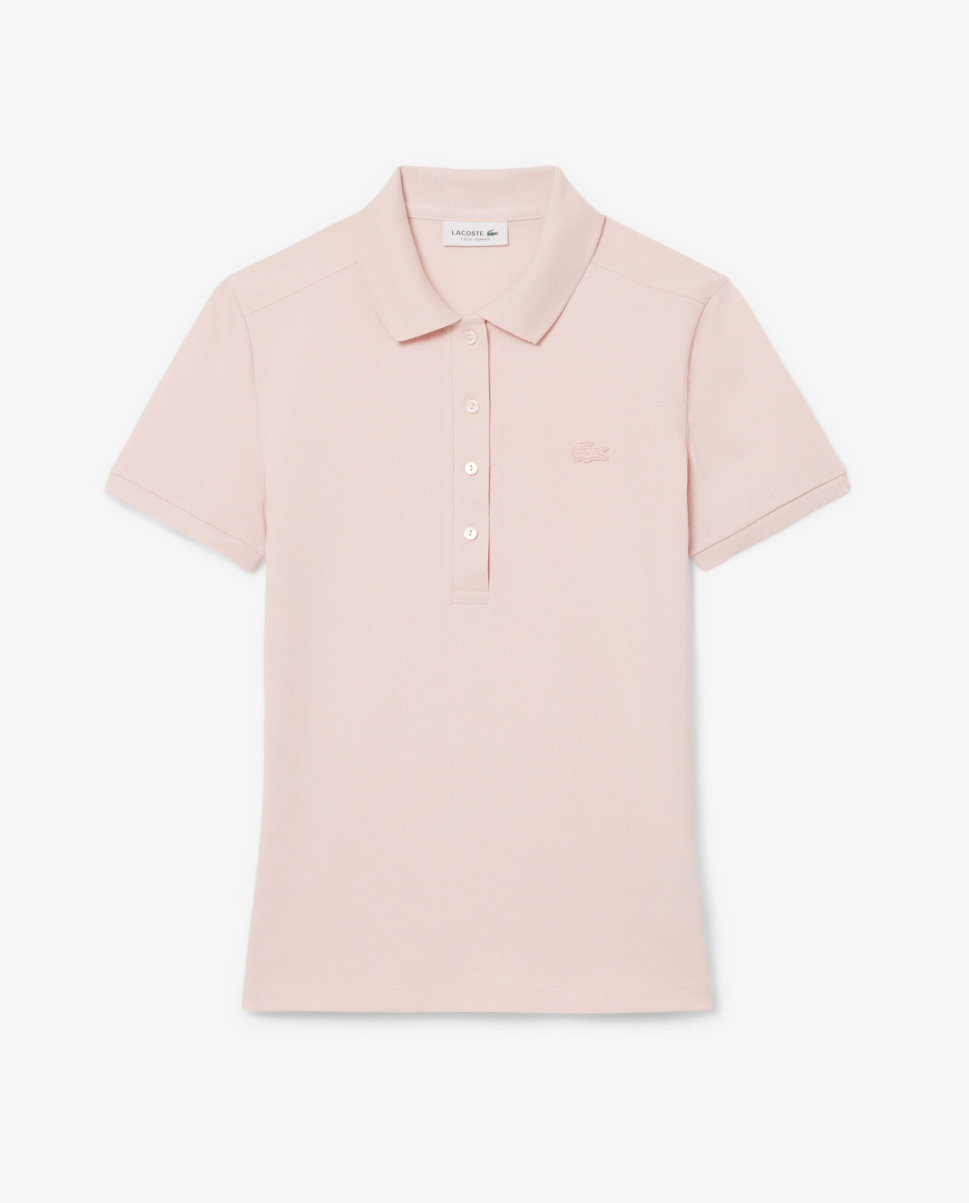 Polo de mujer en piqué de algodón stretch de manga corta - Lacoste - Rosa Rosa-6