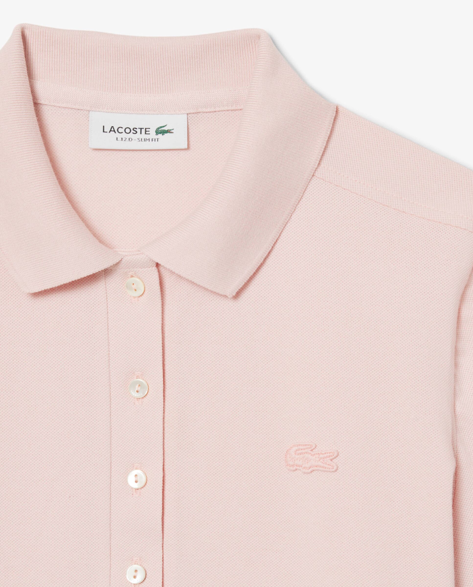 Polo de mujer en piqué de algodón stretch de manga corta - Lacoste - Rosa Rosa-5
