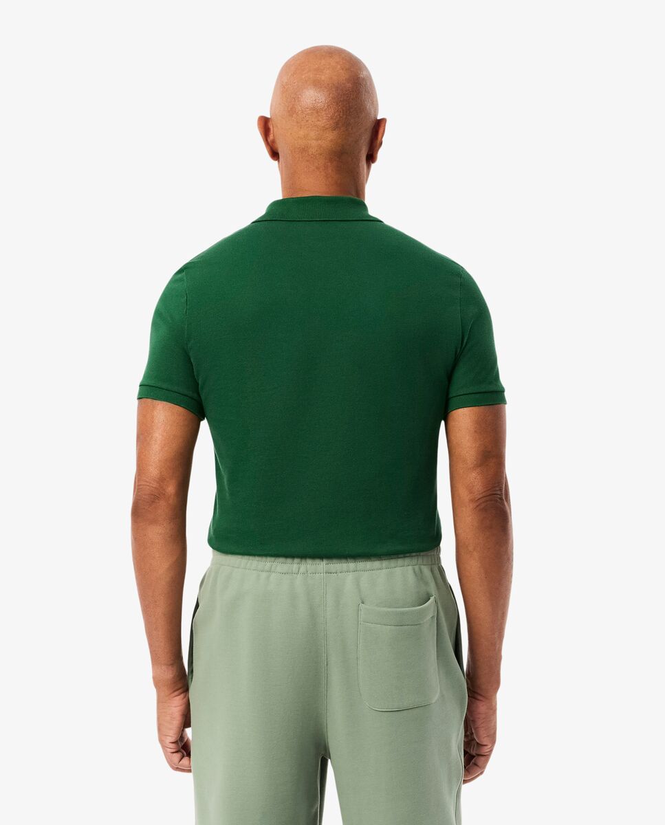 Polo de hombre de piqué de corte ajustado de manga corta - Verde Verde-2