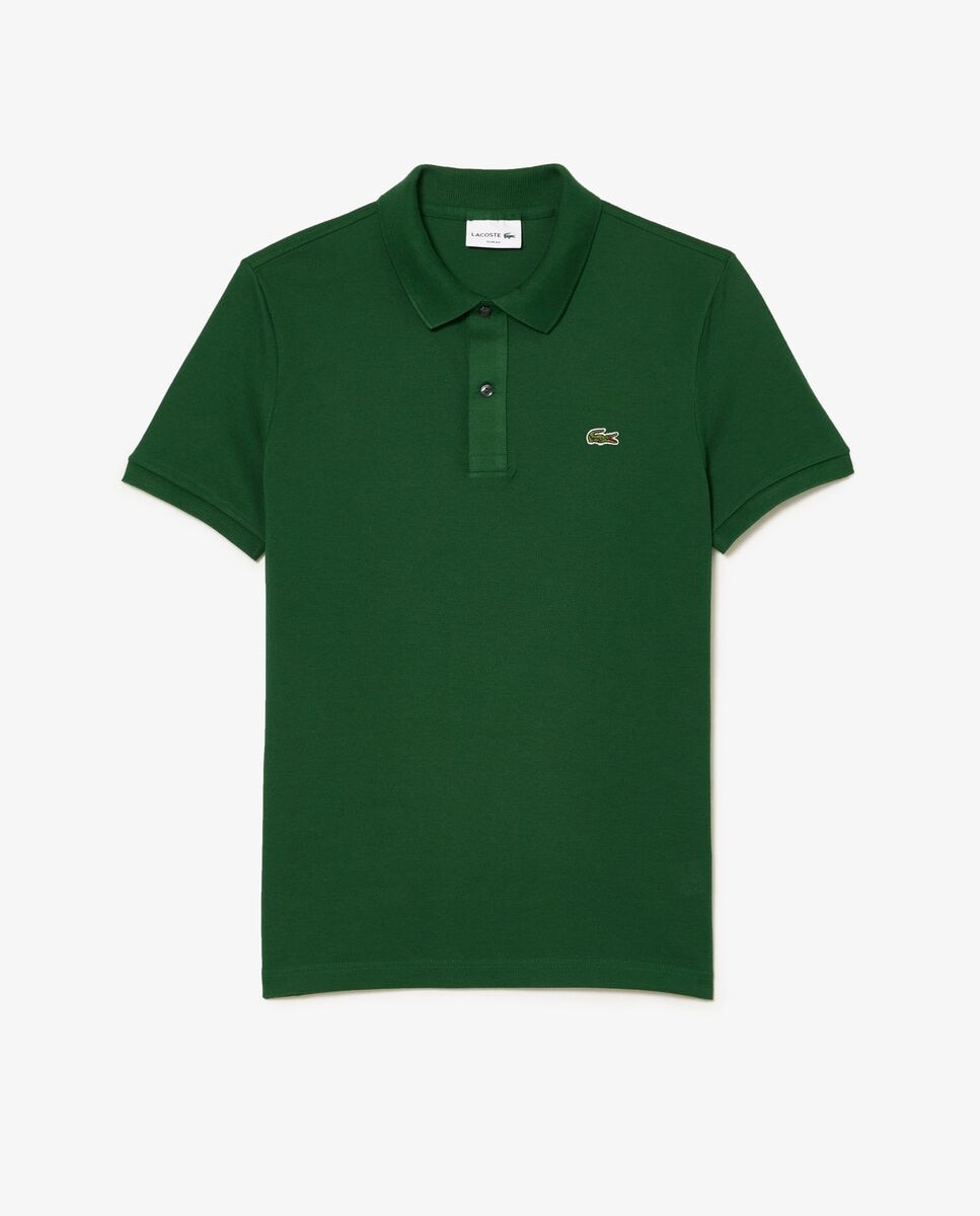 Polo de hombre de piqué de corte ajustado de manga corta - Verde Verde-6