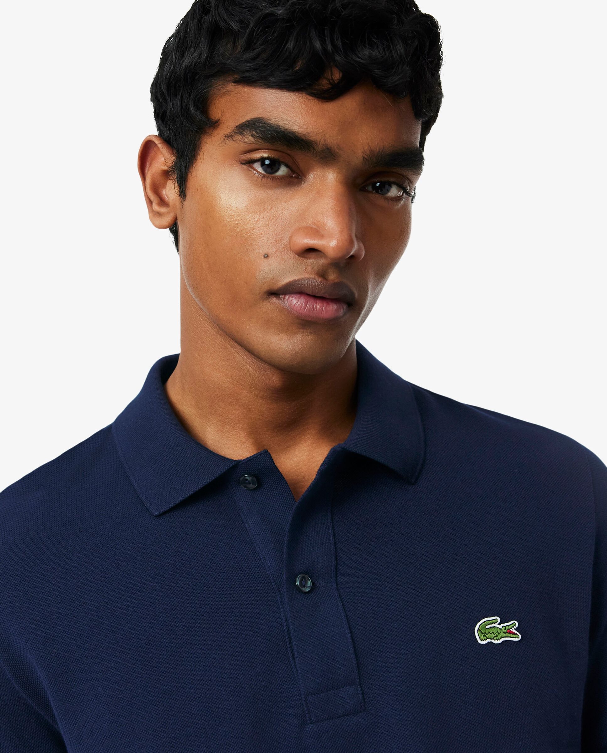 Polo de hombre de piqué de corte ajustado de manga corta - Lacoste - Azul marino Azul marino-3