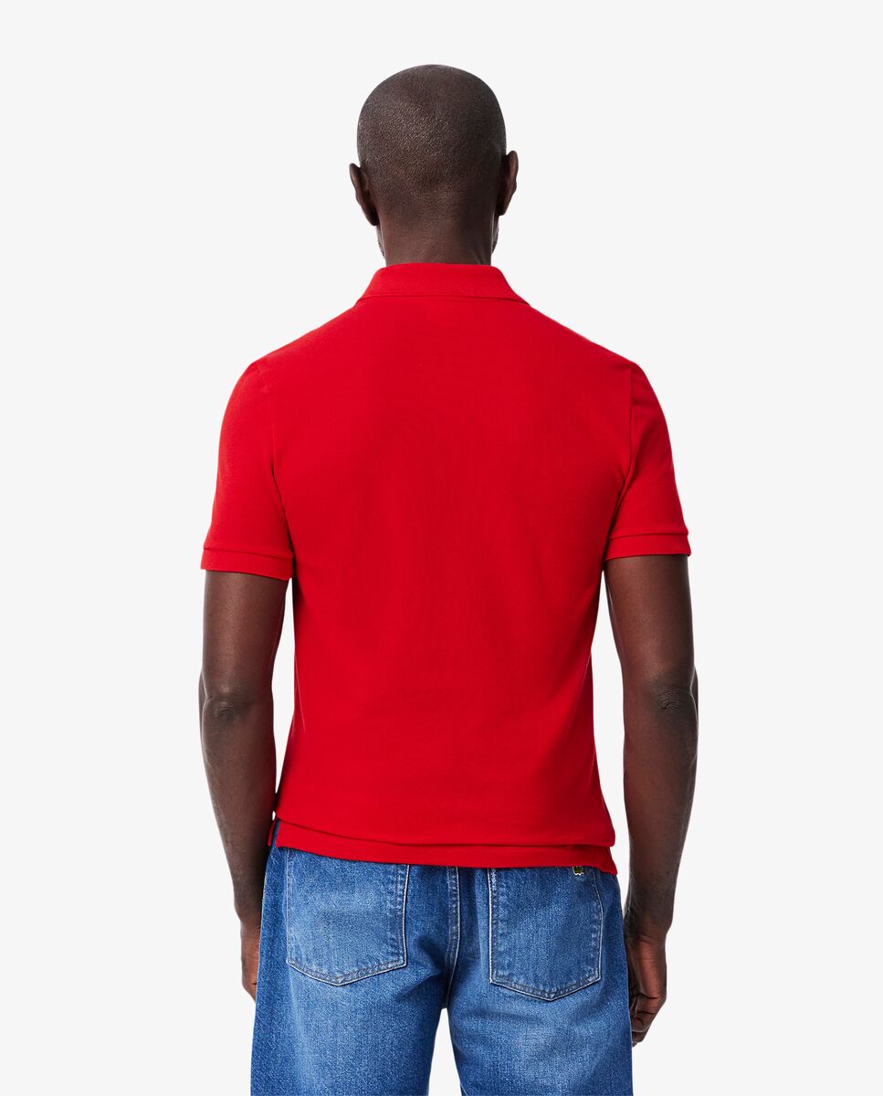 Polo de hombre de piqué de corte ajustado de manga corta - Lacoste - Rojo Rojo-2