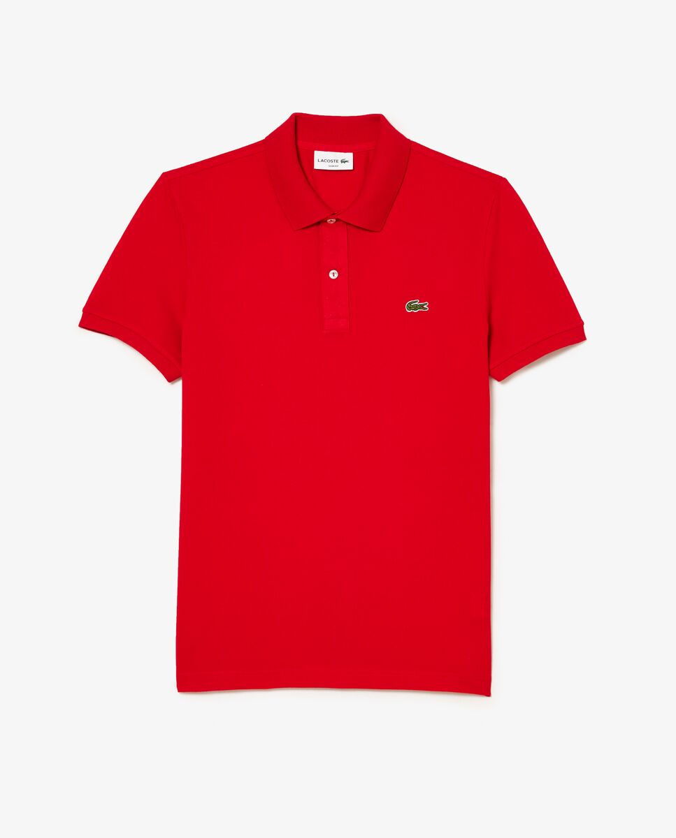 Polo de hombre de piqué de corte ajustado de manga corta - Lacoste - Rojo Rojo-5