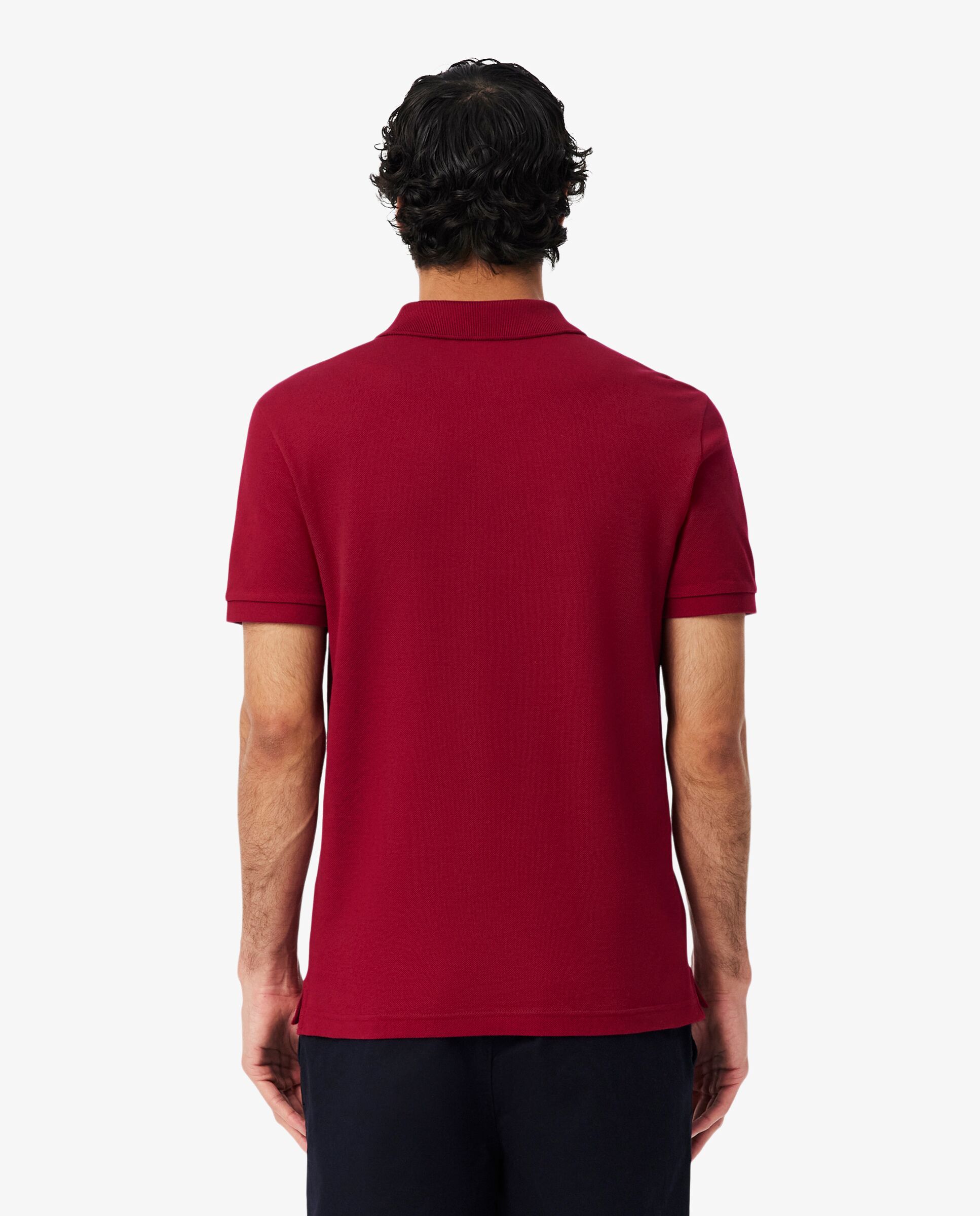 Polo de hombre de piqué de corte ajustado de manga corta - Lacoste - Burdeos Burdeos-2