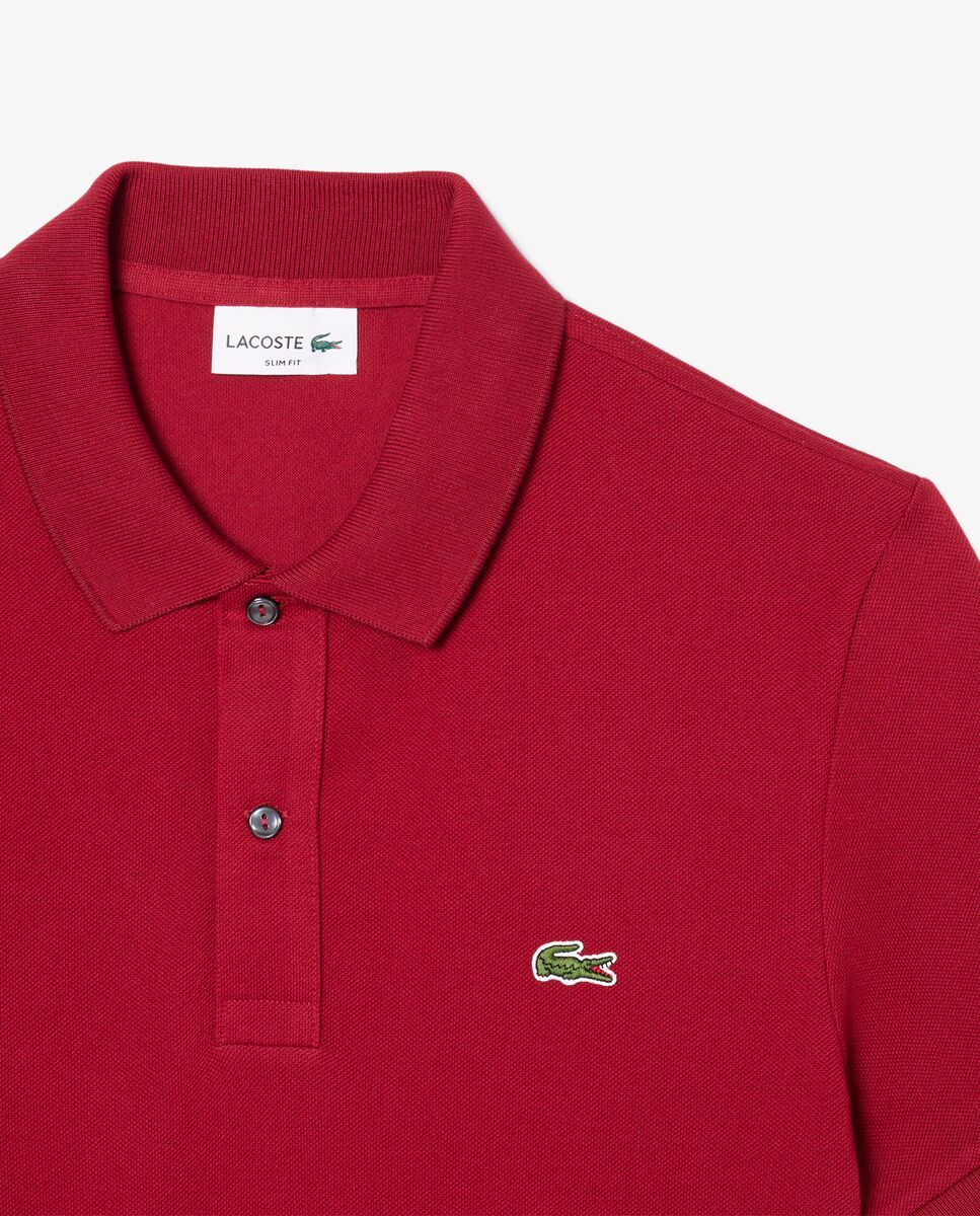 Lacoste - Polo de hombre de piqué de corte ajustado de manga corta.