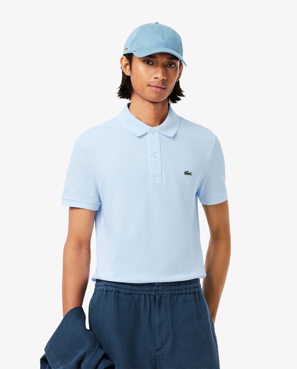 Polo de hombre de piqué de corte ajustado de manga corta - Lacoste - Azul claro Azul claro-1
