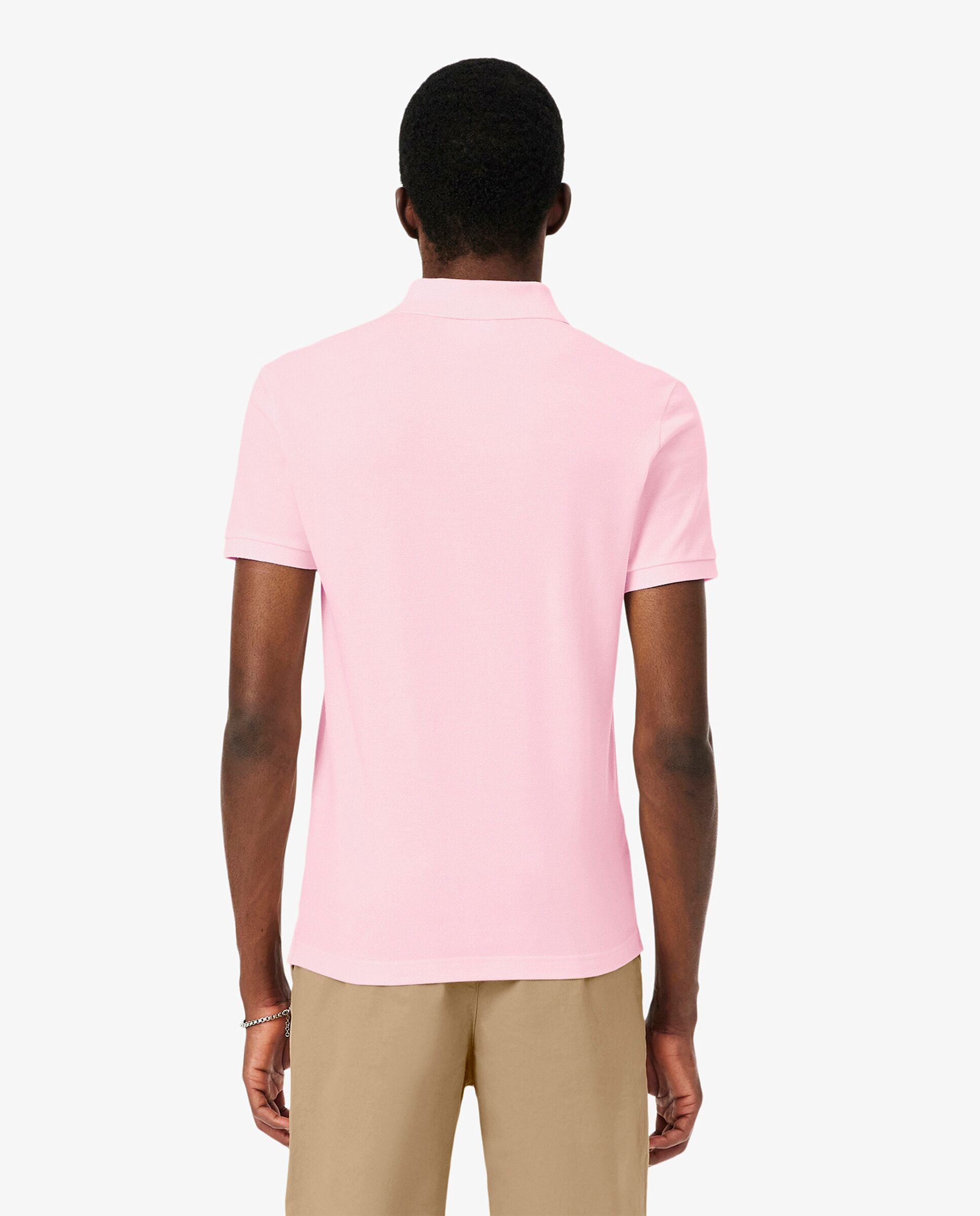 Polo de hombre de piqué de corte ajustado de manga corta - Rosa Rosa-2