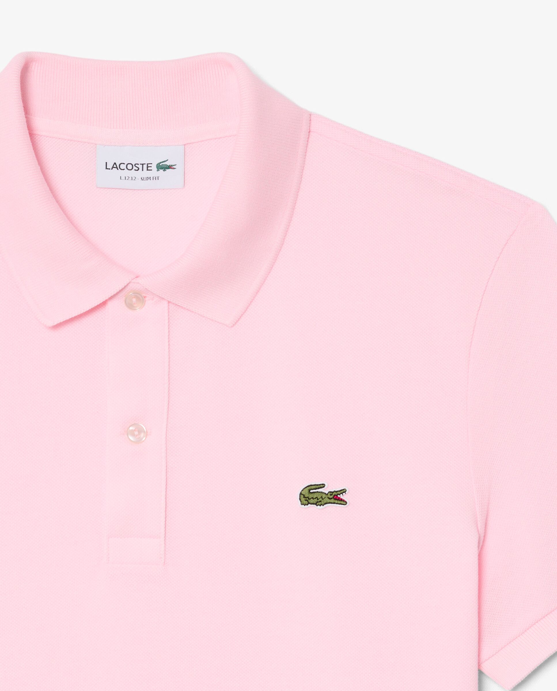 Polo de hombre de piqué de corte ajustado de manga corta - Rosa Rosa-5