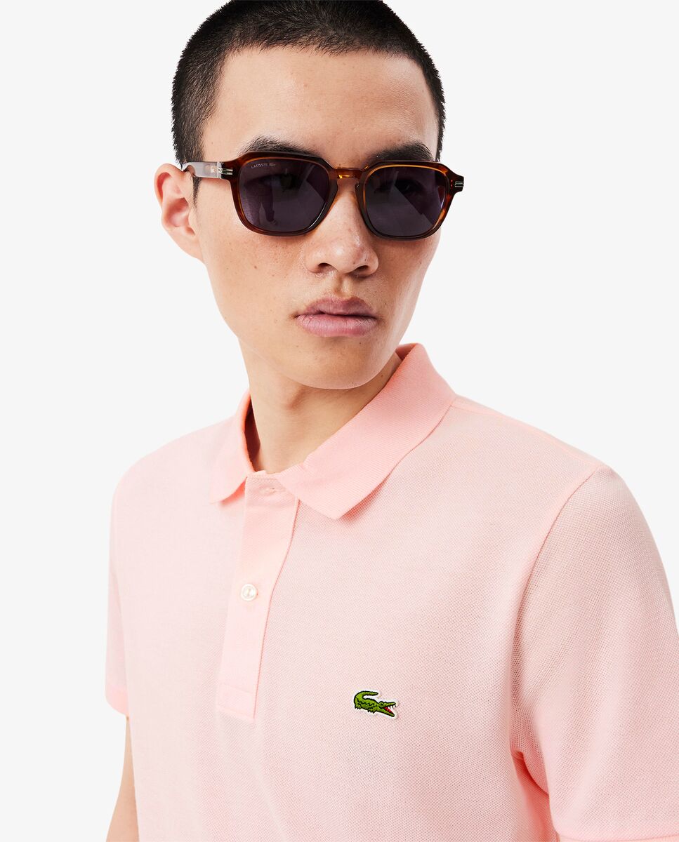 Polo de hombre de piqué de corte ajustado de manga corta - Rosa claro Rosa claro-3