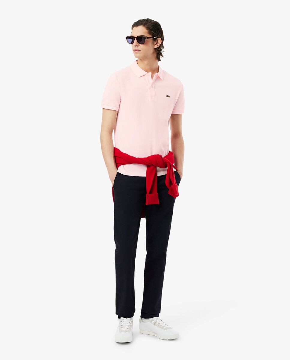 Polo de hombre de piqué de corte ajustado de manga corta - Rosa claro Rosa claro-4