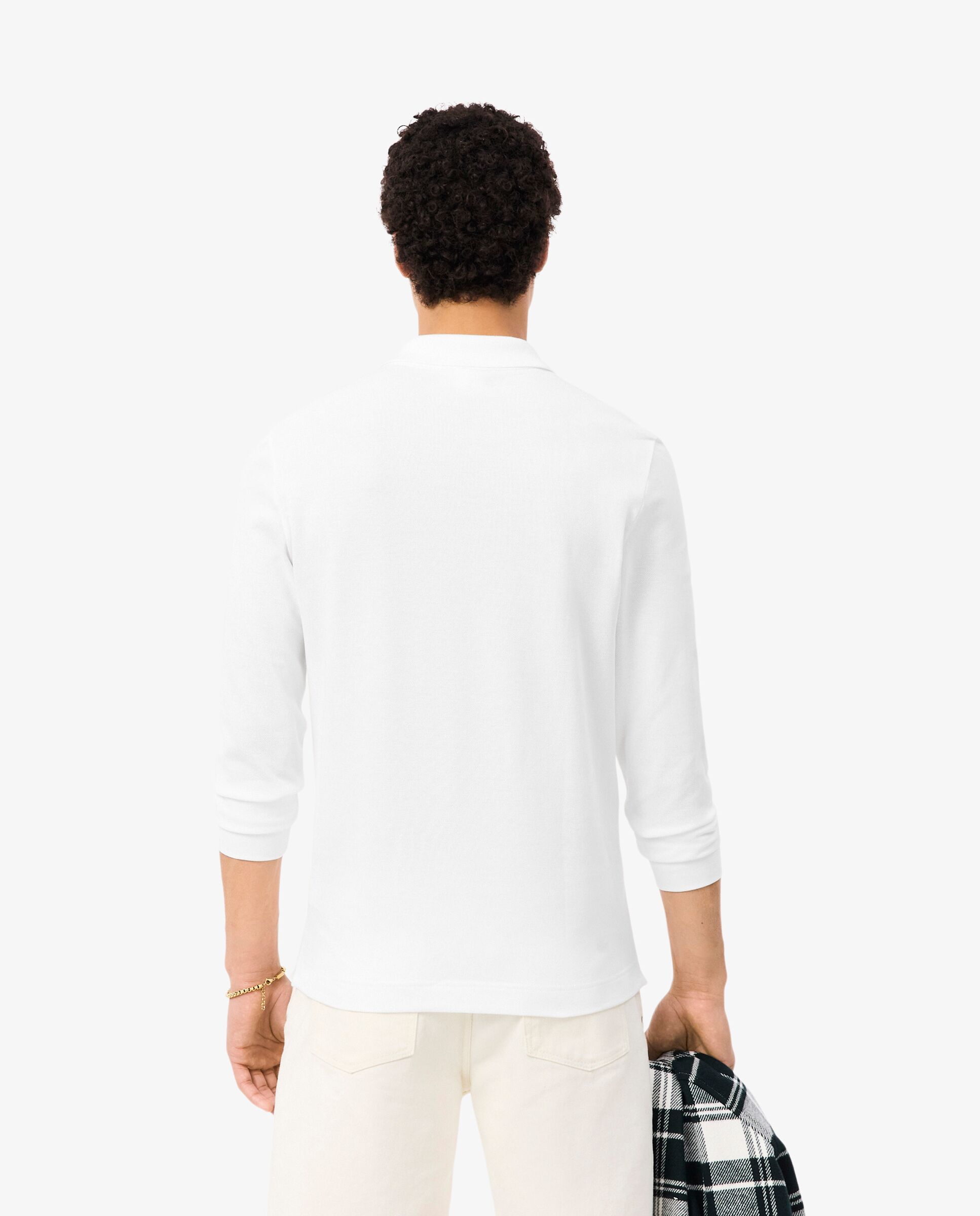 Polo de hombre slim fit en Petit Piqué de manga larga - Lacoste - Blanco Blanco-2