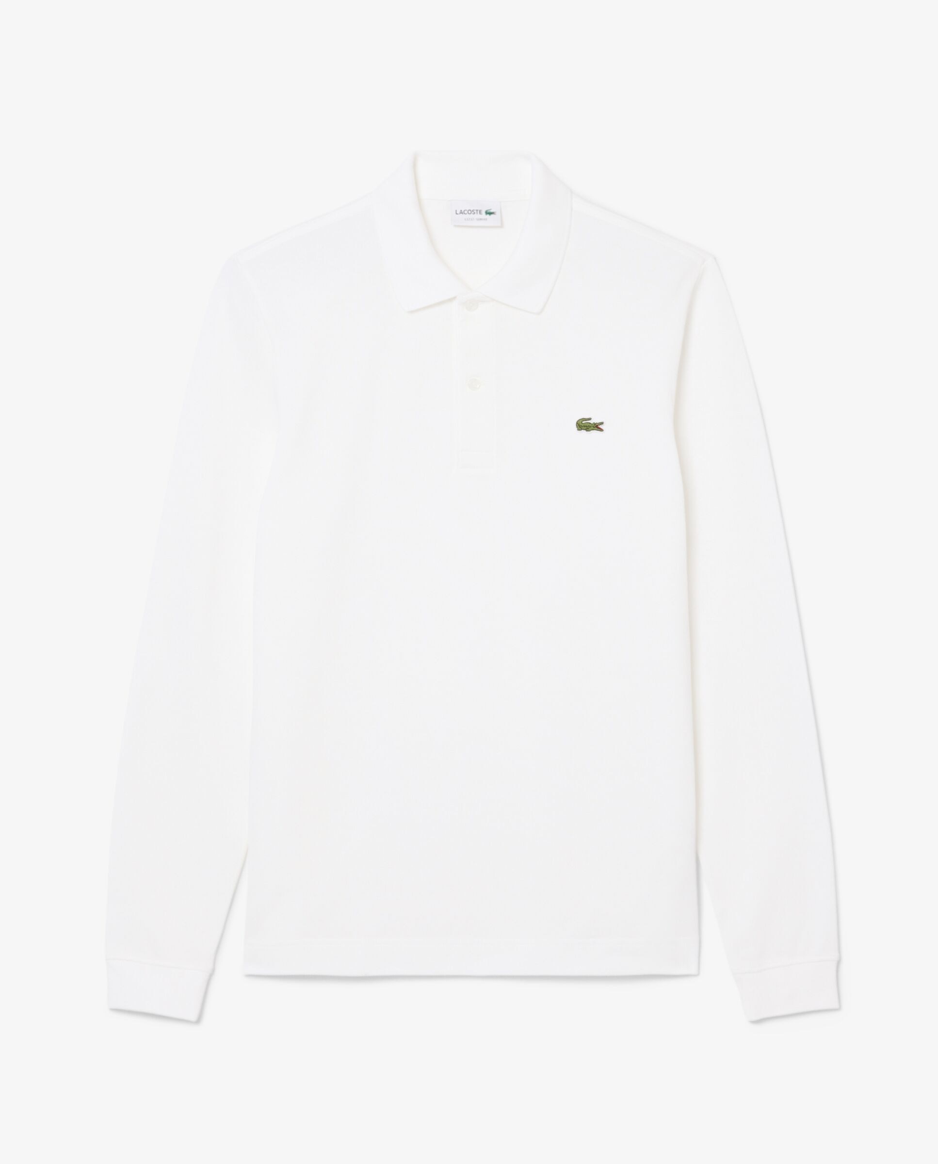 Polo de hombre slim fit en Petit Piqué de manga larga - Lacoste - Blanco Blanco-6
