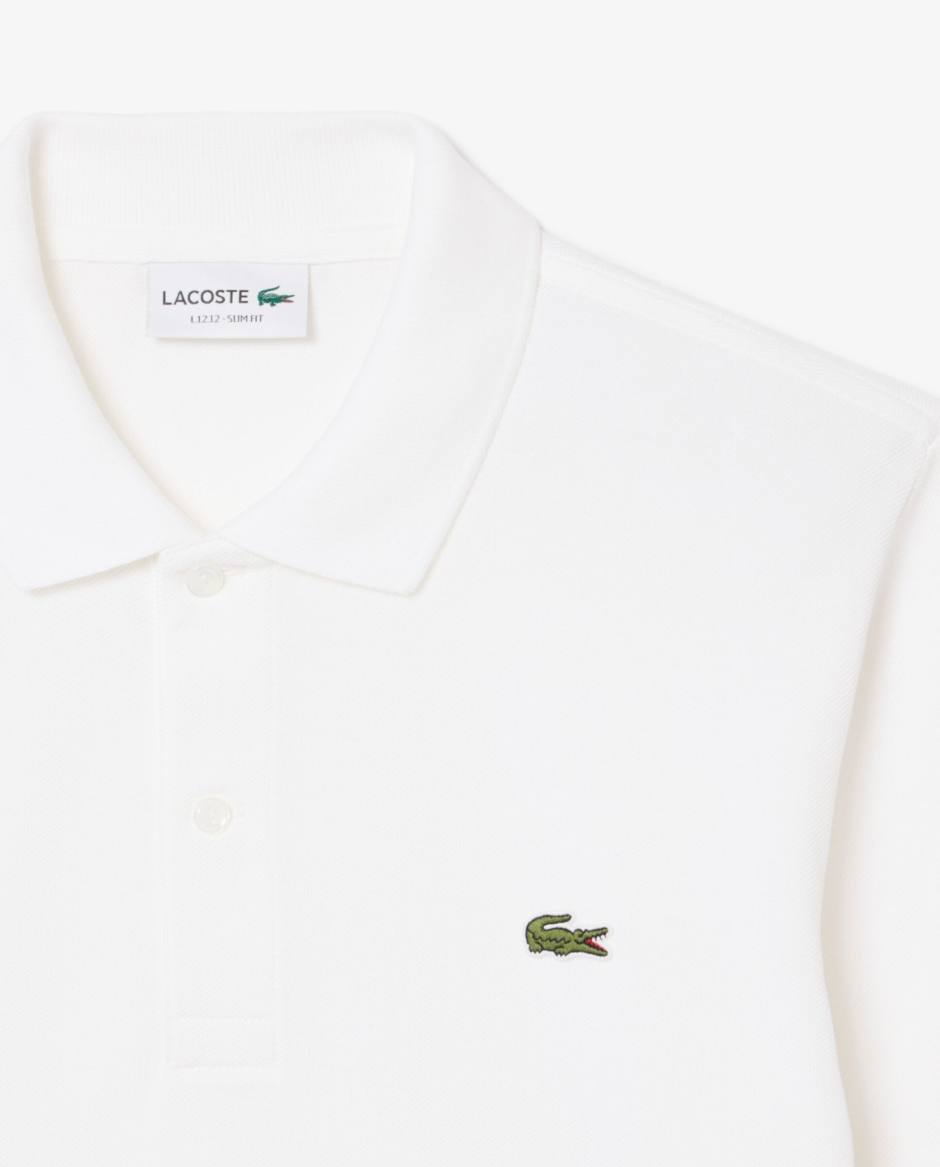 Polo de hombre slim fit en Petit Piqué de manga larga - Lacoste - Blanco Blanco-5