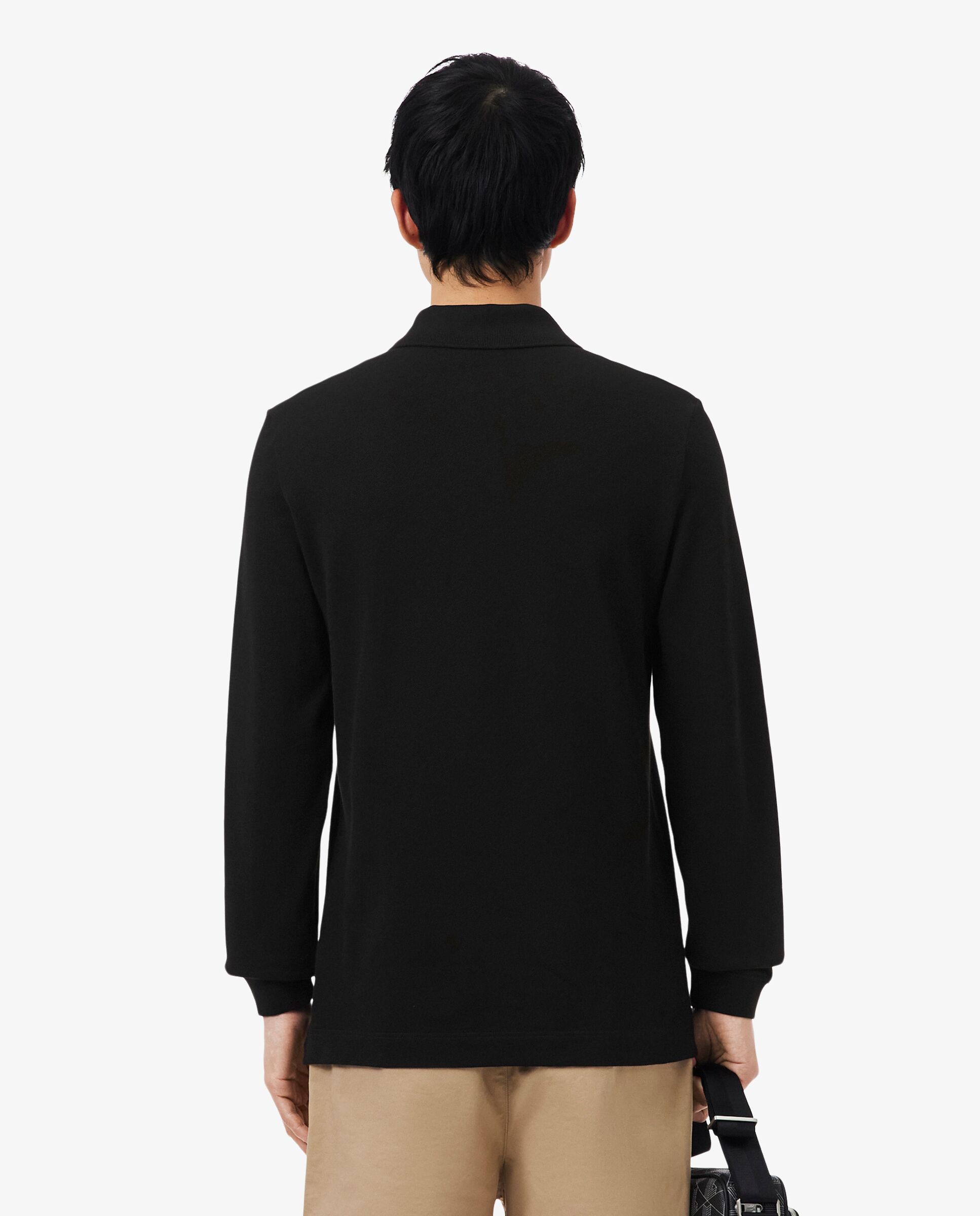 Polo de hombre slim fit en Petit Piqué de manga larga - Lacoste - Negro Negro-2