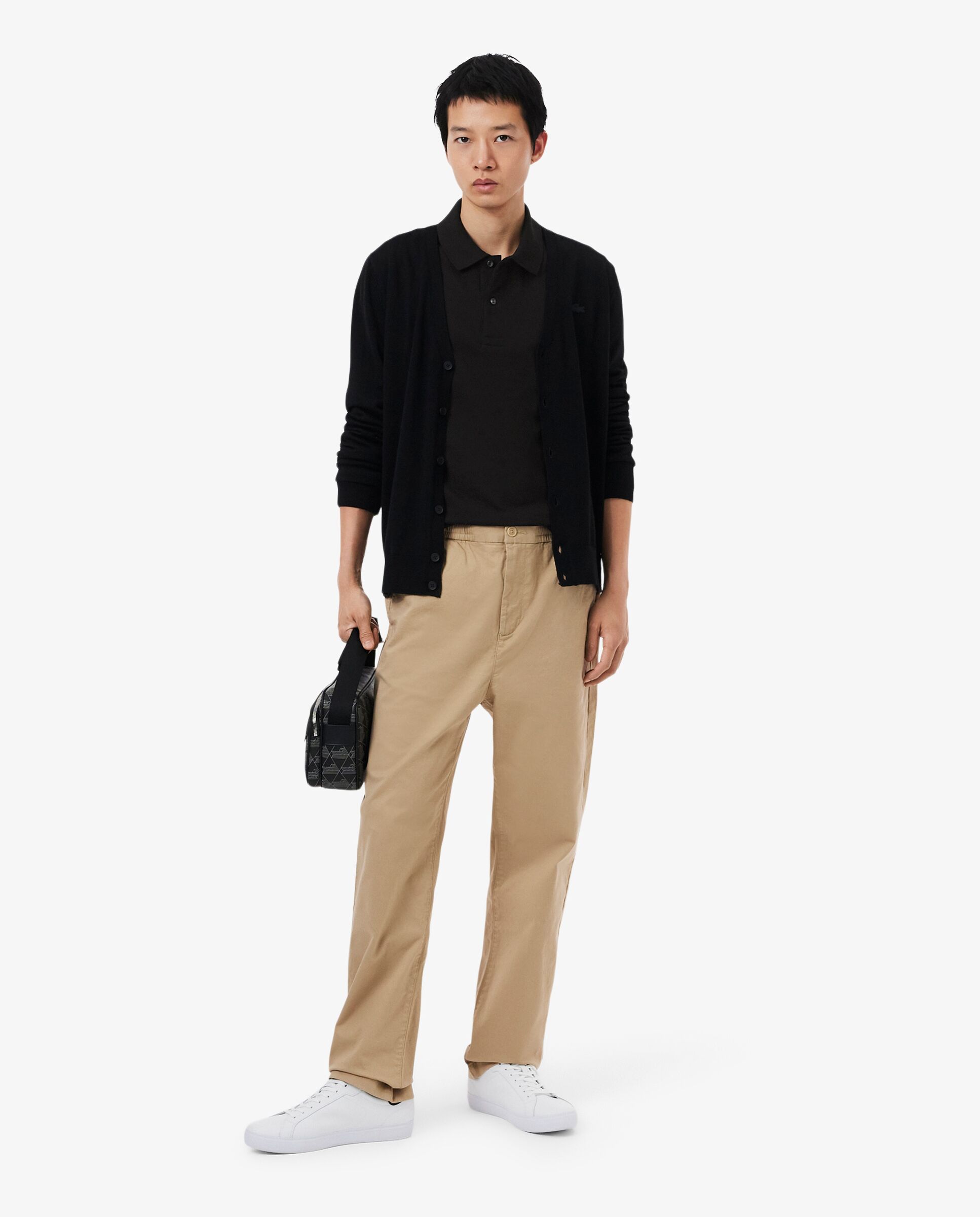 Polo de hombre slim fit en Petit Piqué de manga larga - Lacoste - Negro Negro-4