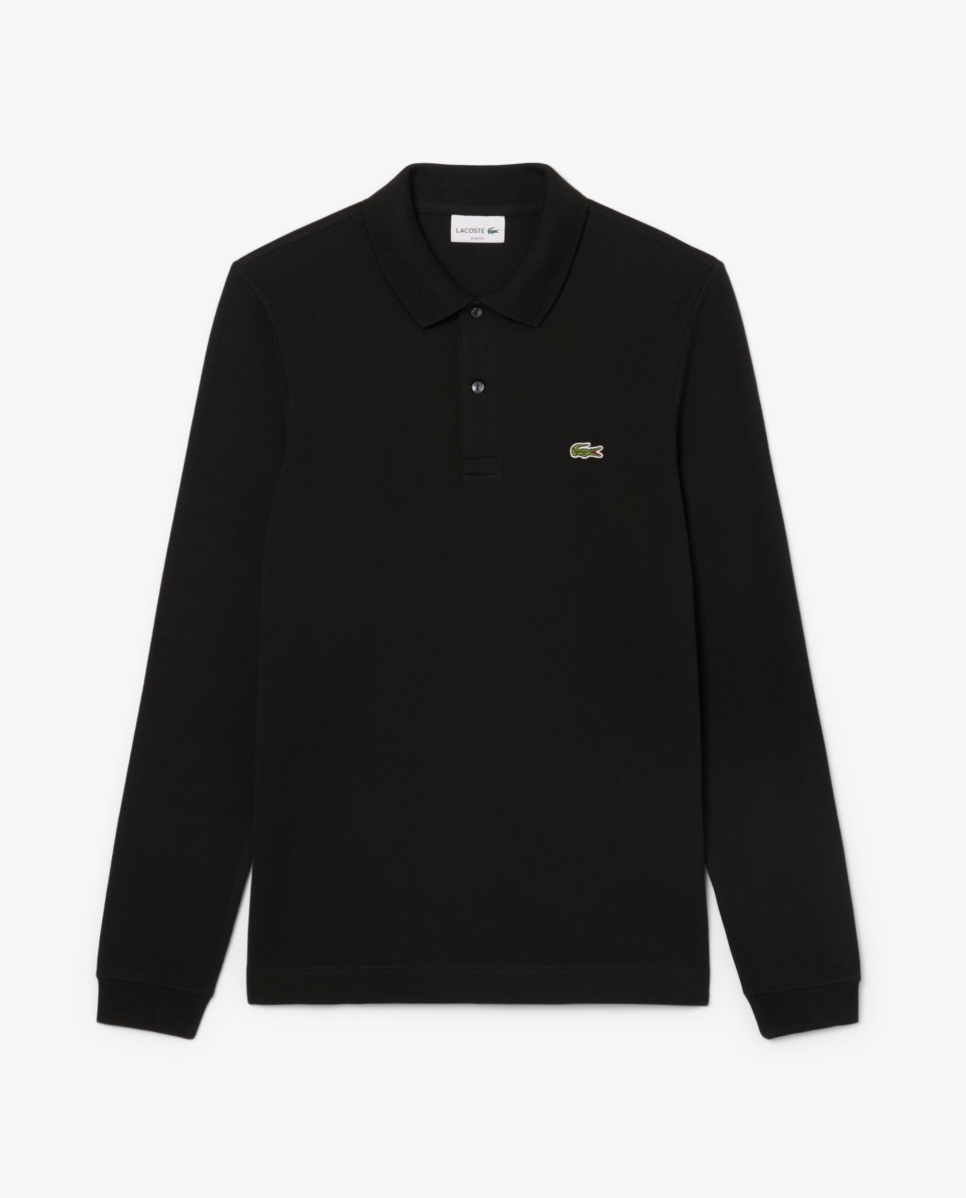Polo de hombre slim fit en Petit Piqué de manga larga - Lacoste - Negro Negro-6