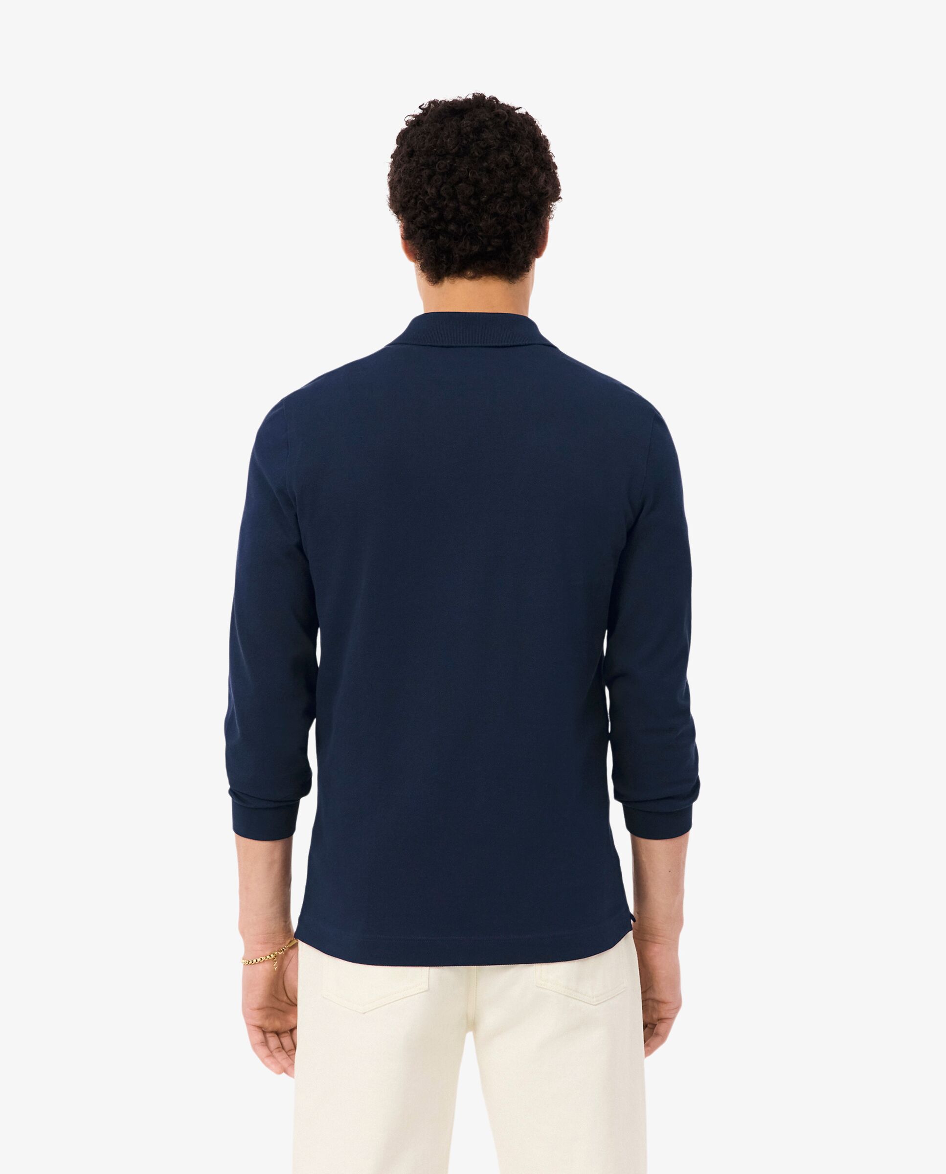 Polo de hombre slim fit en Petit Piqué de manga larga - Lacoste - Azul marino Azul marino-2