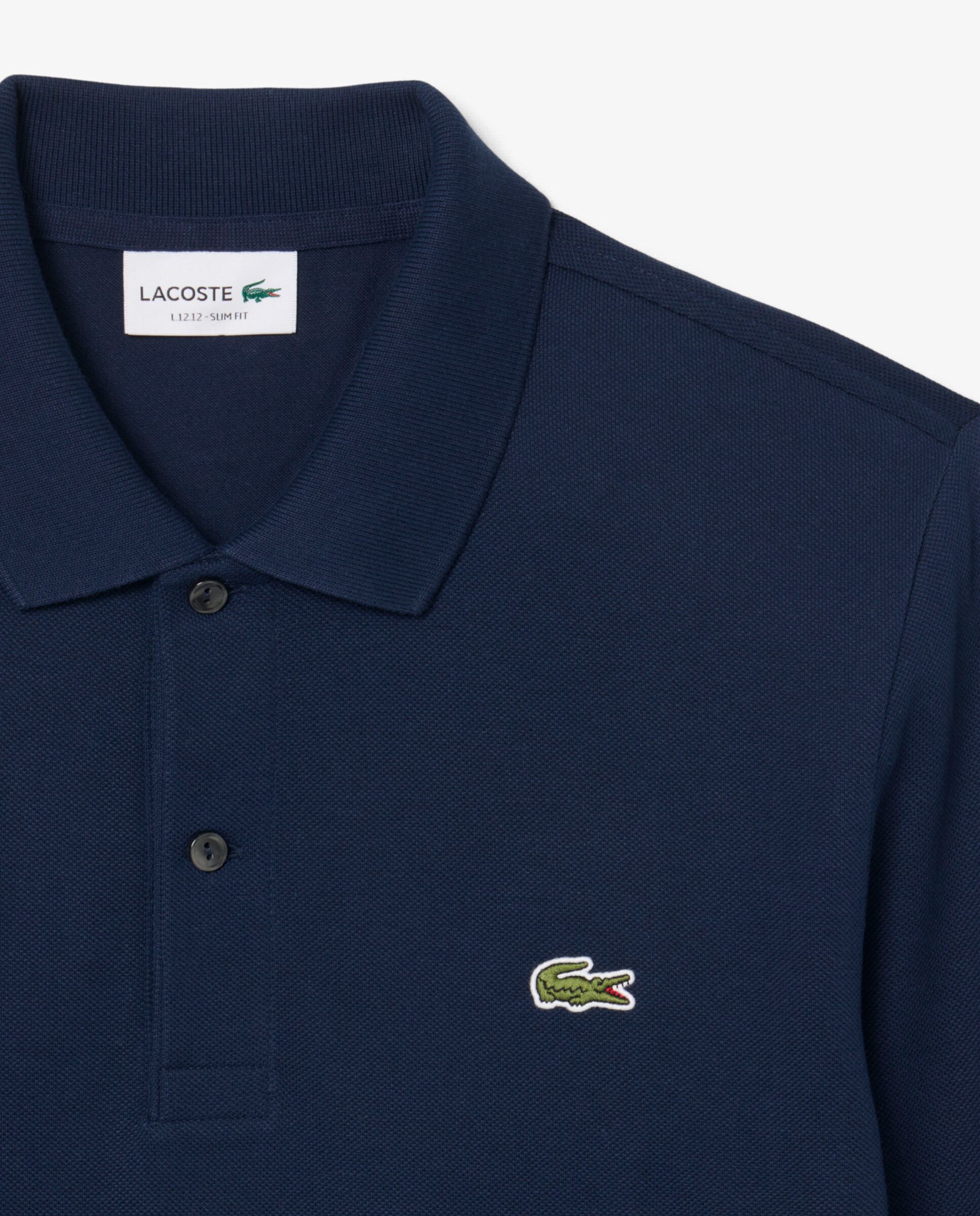 Polo de hombre slim fit en Petit Piqué de manga larga - Lacoste - Azul marino Azul marino-5