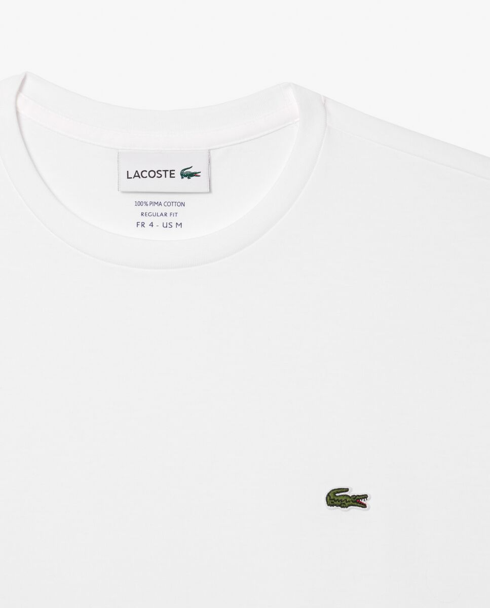 Camiseta de hombre de algodón pima de manga corta - Lacoste - Blanco Blanco-5
