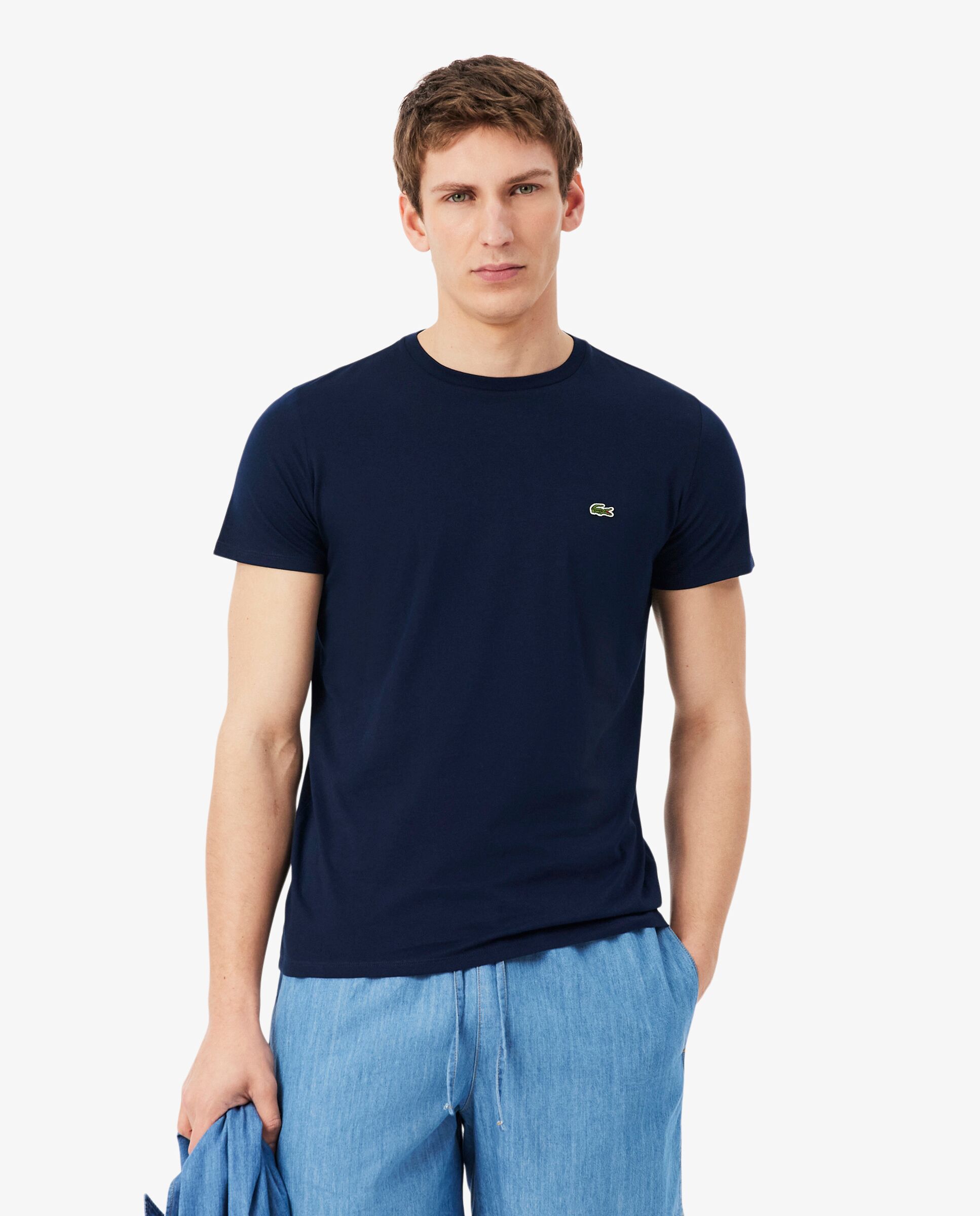 Camiseta de hombre de algodón pima de manga corta - Lacoste - Azul marino Azul marino-1
