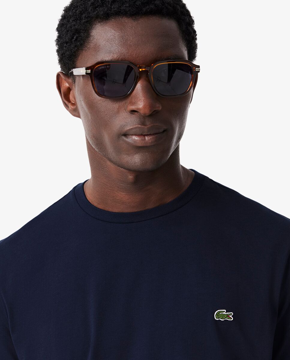 Camiseta de hombre de algodón pima de manga corta - Lacoste - Azul marino Azul marino-3
