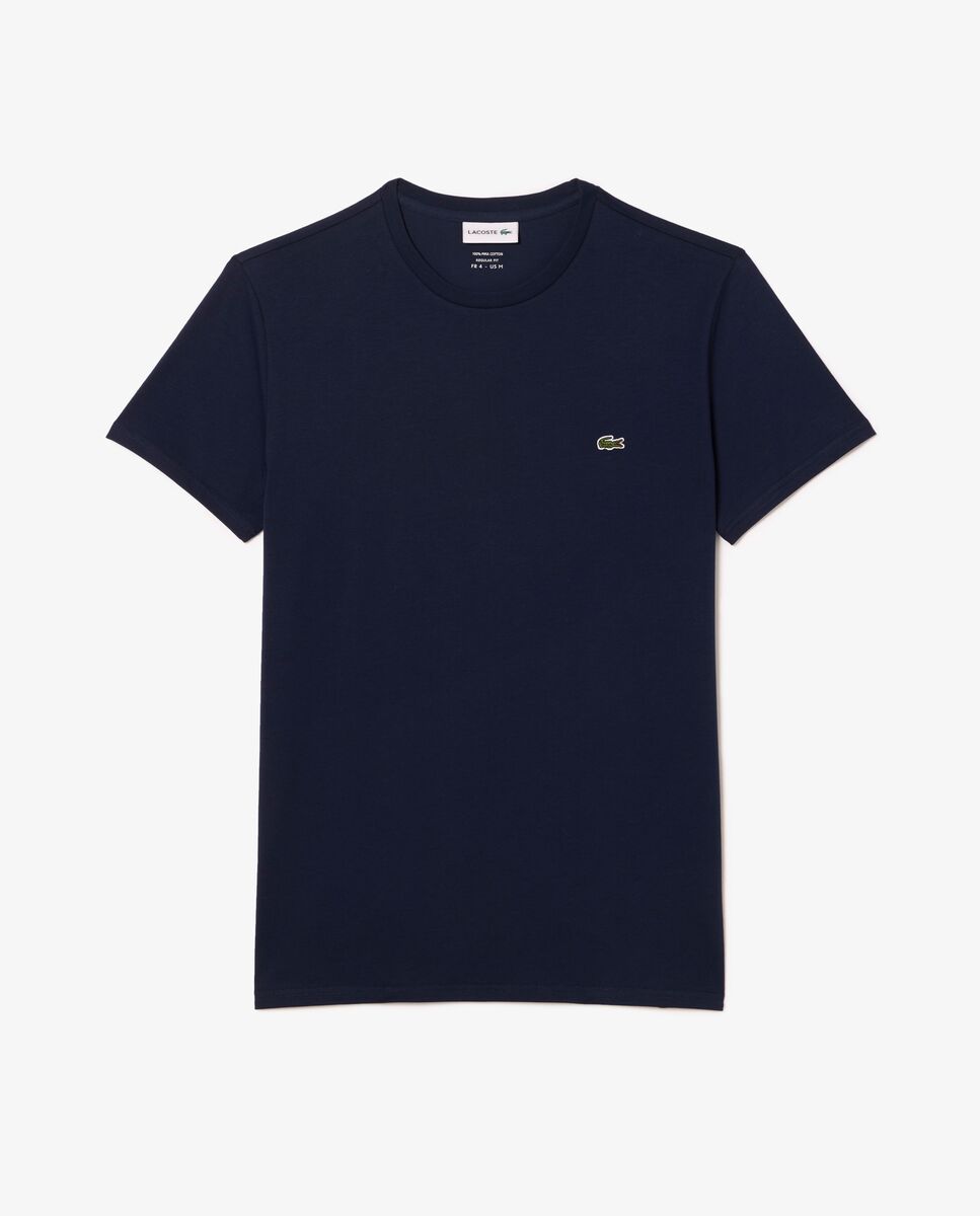Camiseta de hombre de algodón pima de manga corta - Lacoste - Azul marino Azul marino-6