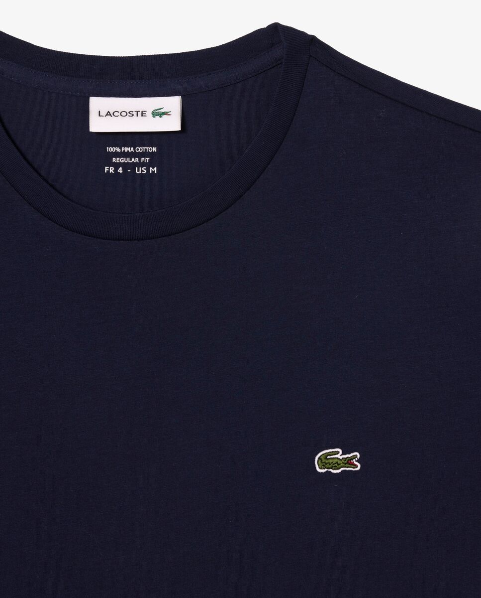 Camiseta de hombre de algodón pima de manga corta - Lacoste - Azul marino Azul marino-5