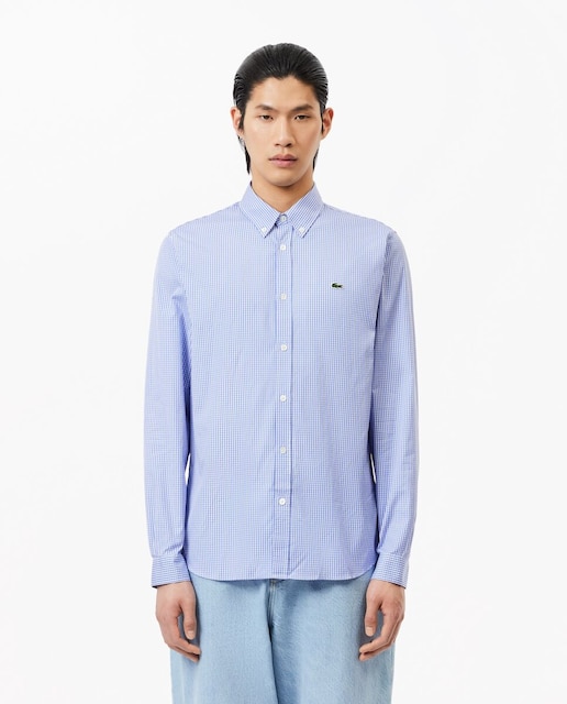 Imagen 0 de Camisa de hombre Regular fit en algodón premium de cuadros de manga larga