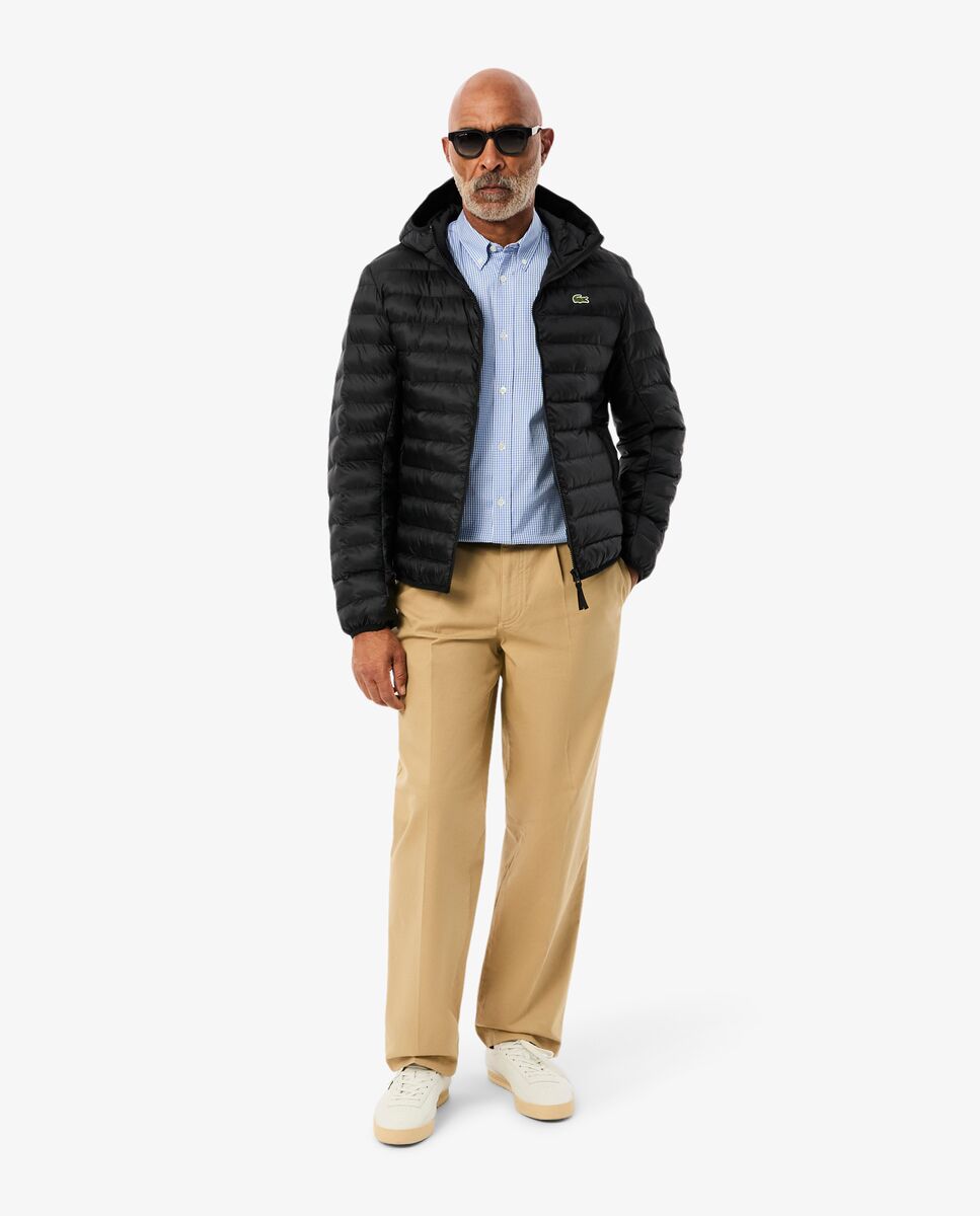 Camisa de hombre de corte regular de algodón de cuadros de manga larga - Lacoste - Azul claro Azul claro-4