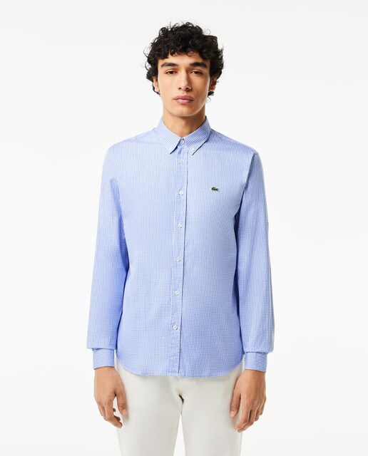 Imagen 0 de Camisa de hombre Regular fit en algodón premium de cuadros de manga larga