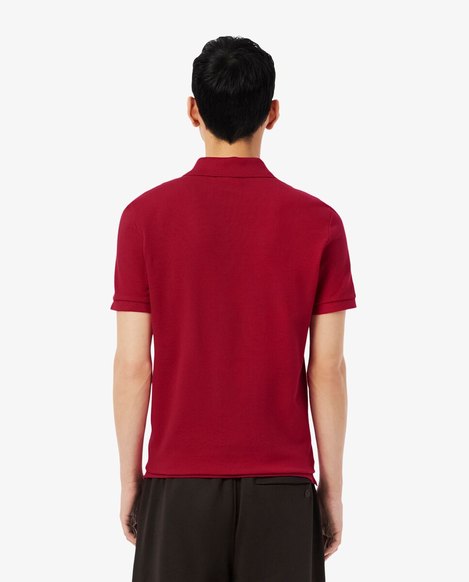 Polo de hombre de piqué de corte ajustado de manga corta - Lacoste - Rojo cereza Rojo cereza-2