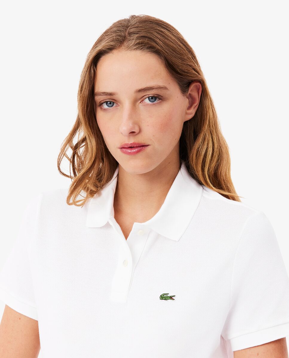 Polo de mujer de corte regular de petit piqué suave de manga corta - Lacoste - Blanco Blanco-3