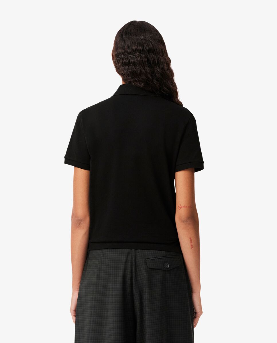 Polo de mujer de corte regular de petit piqué suave de manga corta - Lacoste - Negro Negro-2