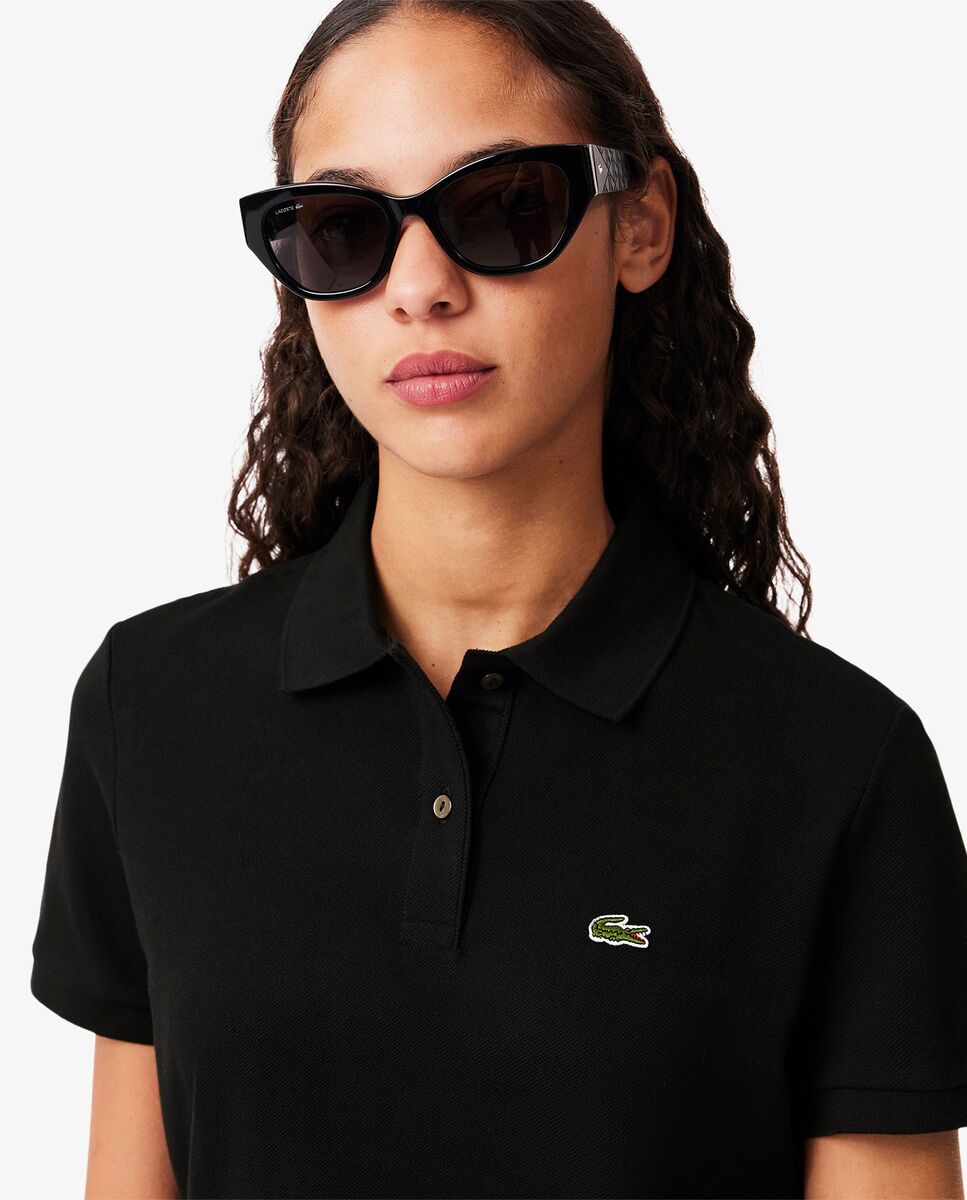 Polo de mujer de corte regular de petit piqué suave de manga corta - Lacoste - Negro Negro-3