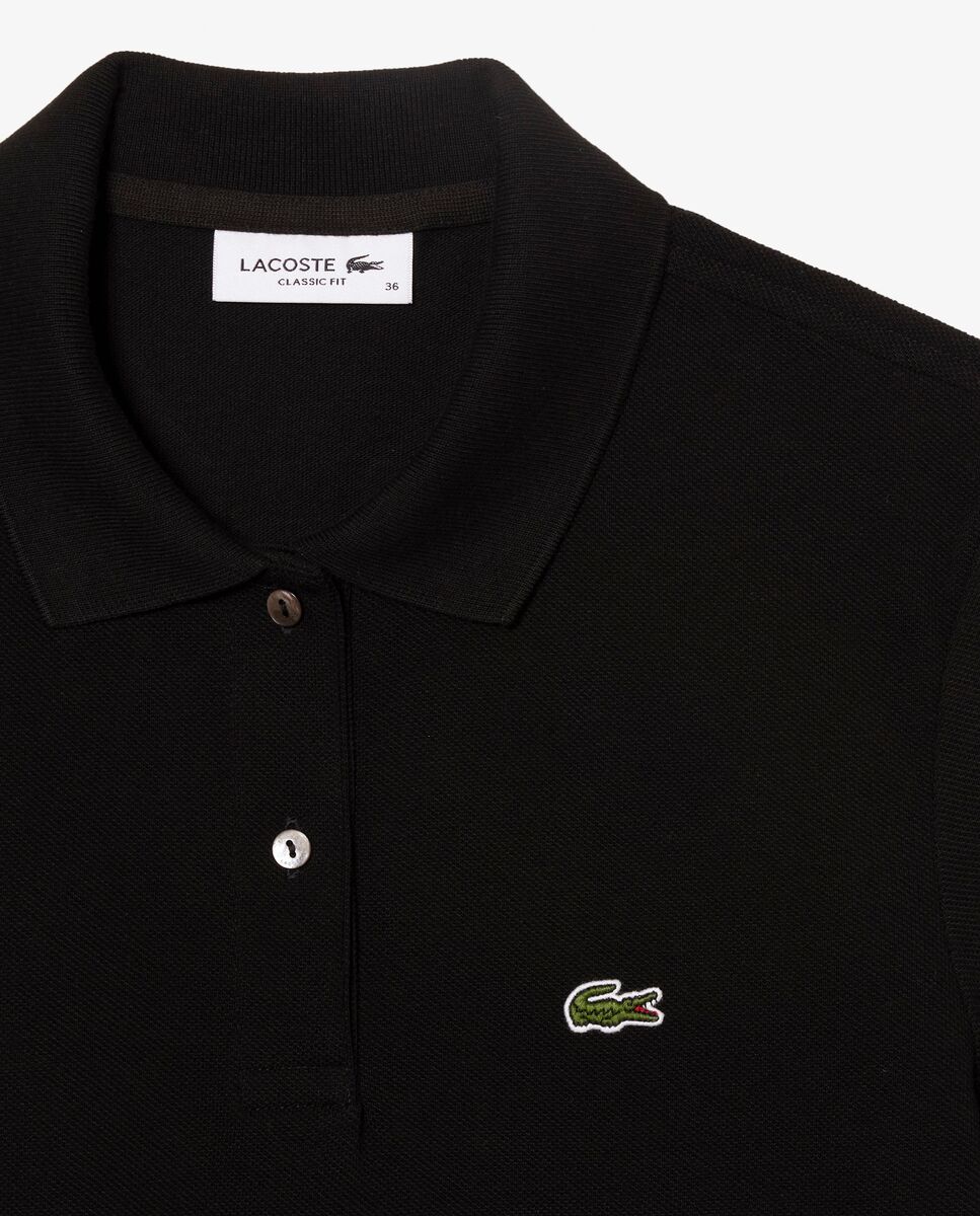 Polo de mujer de corte regular de petit piqué suave de manga corta - Lacoste - Negro Negro-5