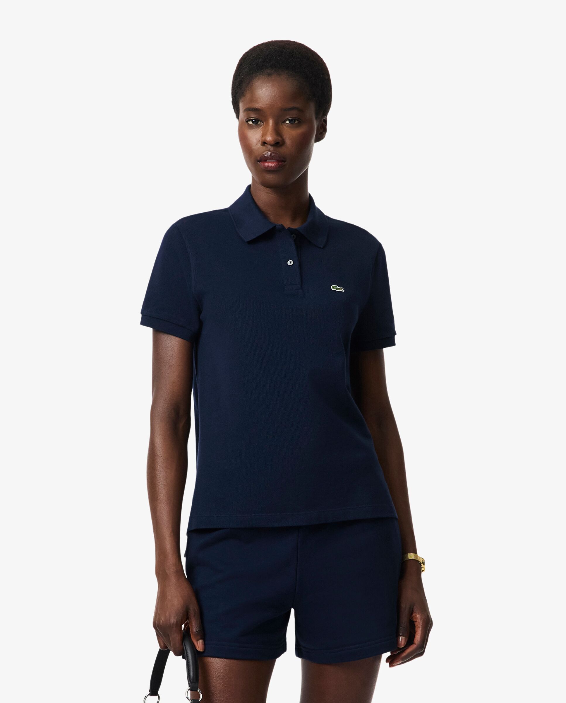 Polo de mujer de corte regular de petit piqué suave de manga corta - Lacoste - Azul marino Azul marino-1