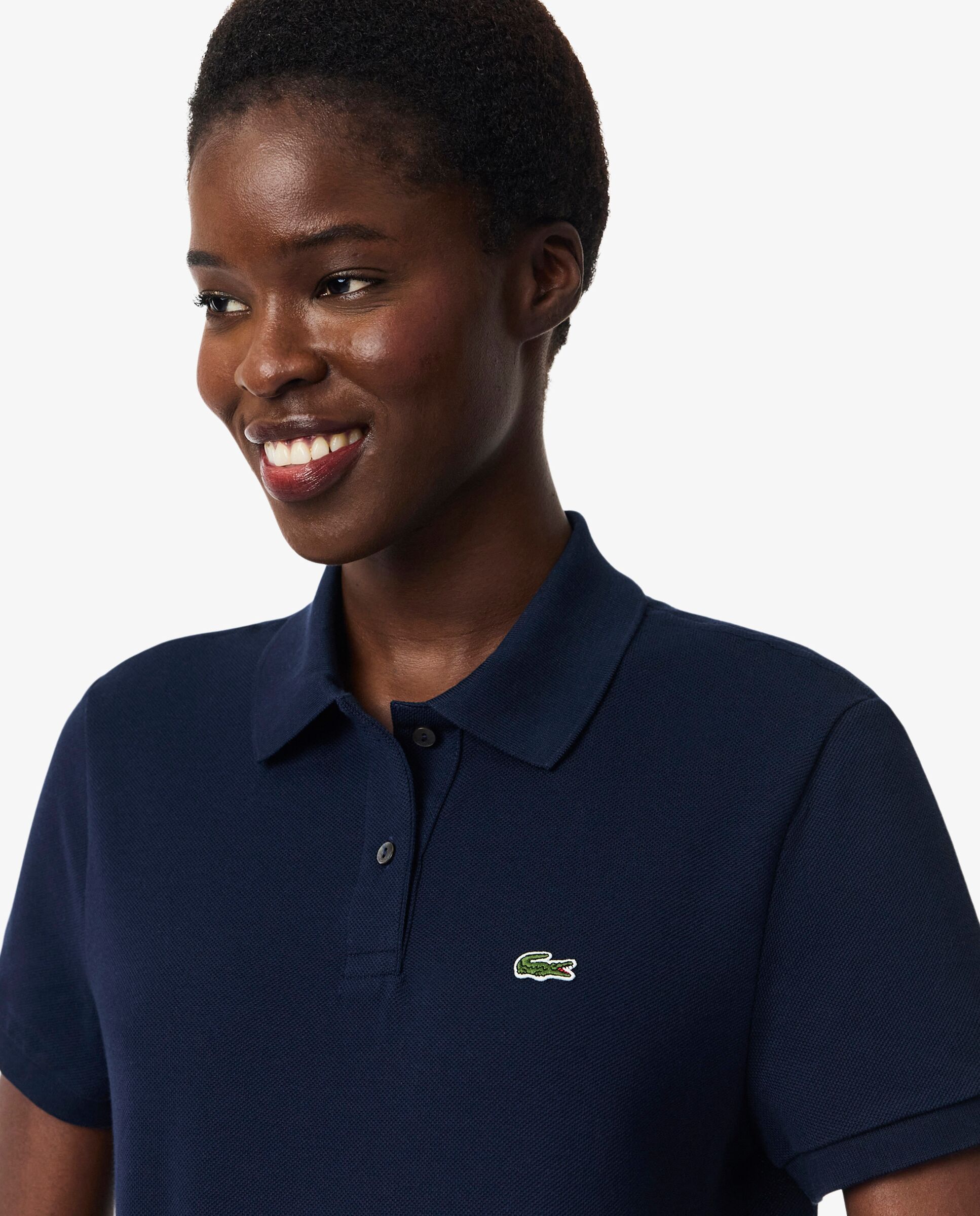 Polo de mujer de corte regular de petit piqué suave de manga corta - Lacoste - Azul marino Azul marino-3