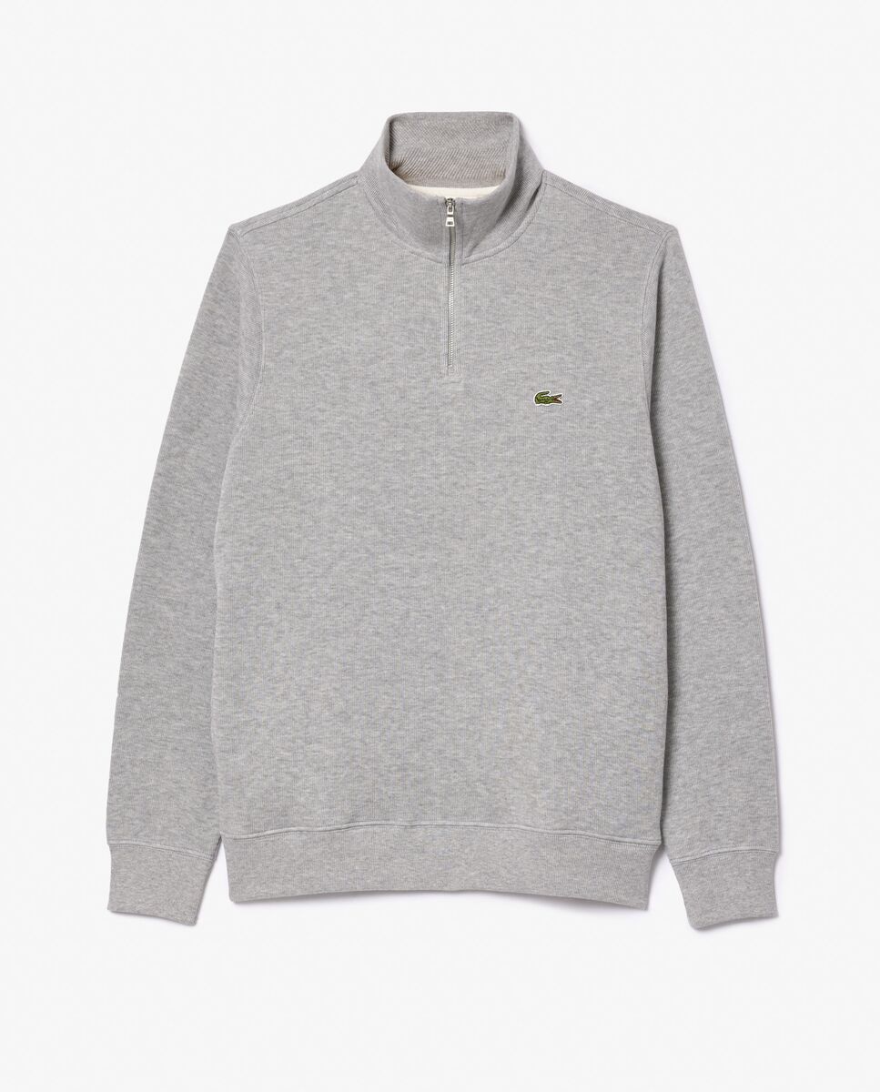 Sudadera de hombre de interlock con cuello alto y cremallera - Lacoste - Gris Gris-6