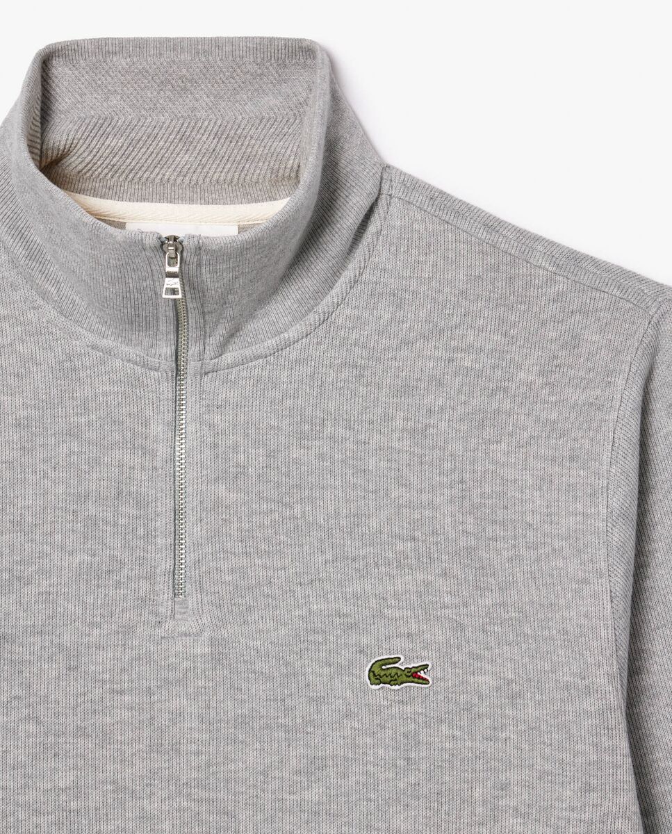 Sudadera de hombre de interlock con cuello alto y cremallera - Lacoste - Gris Gris-5