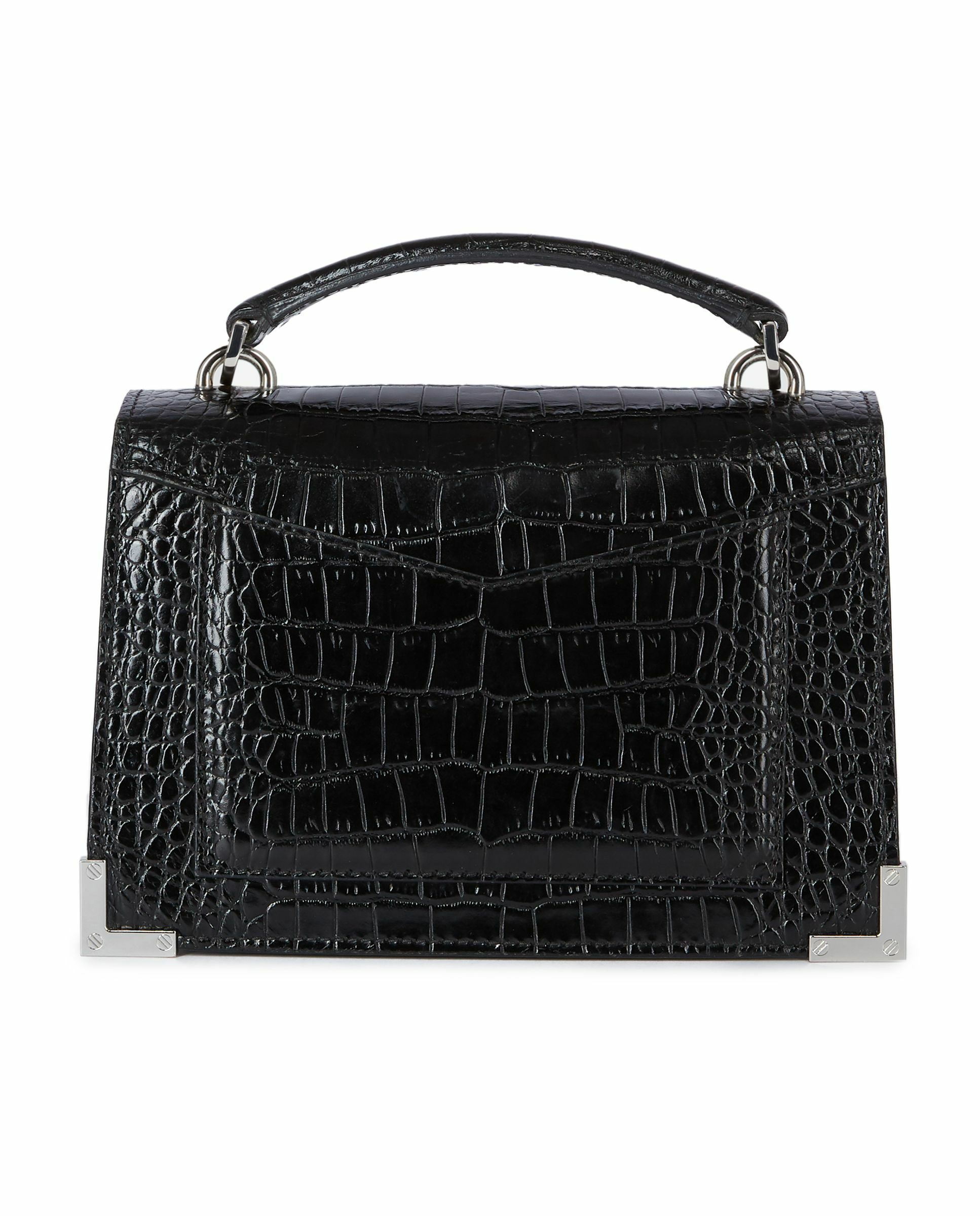 Bolso de mano multiposición Emily pequeño de piel efecto cocodrilo Negro The Kooples Negro-5