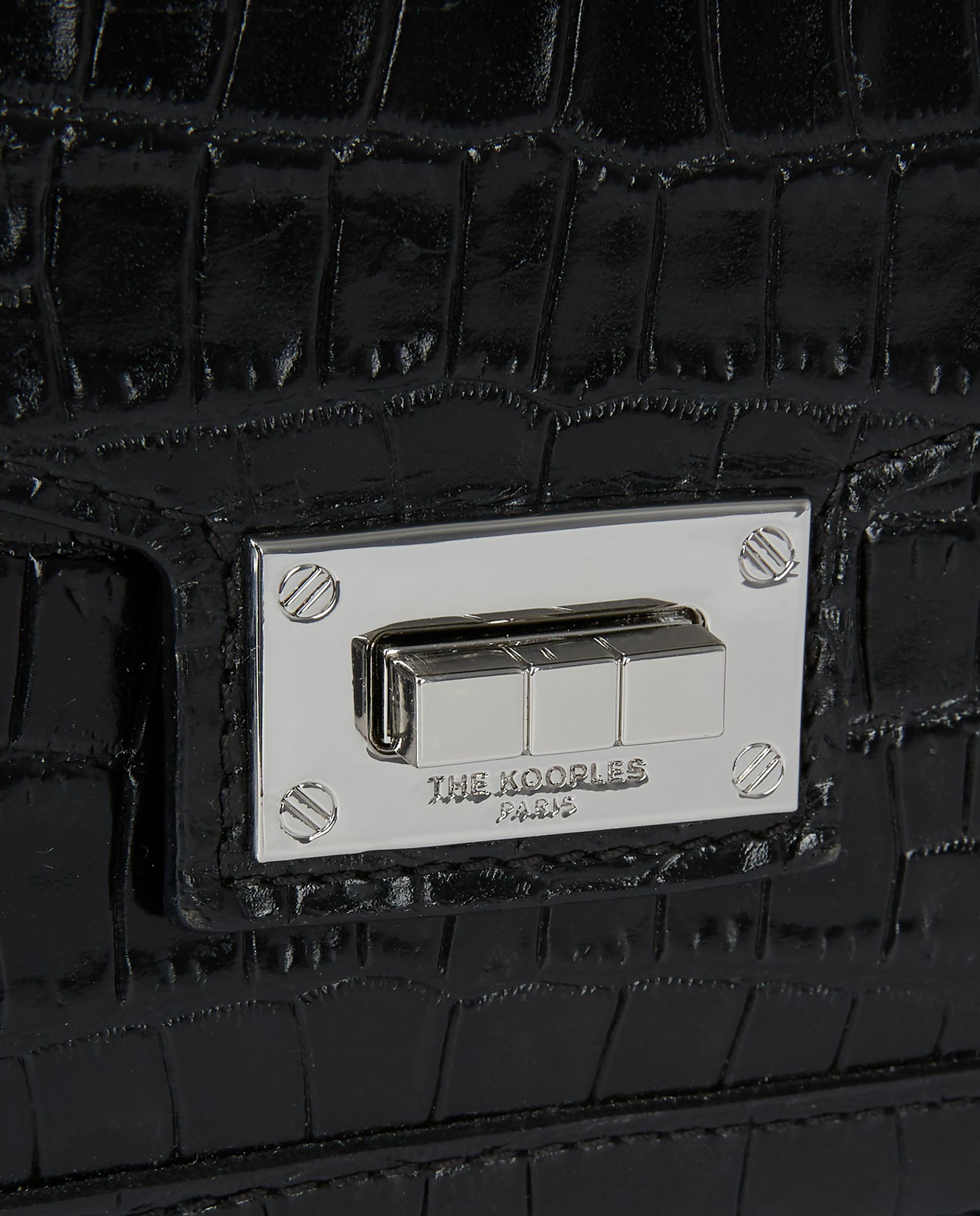 Bolso de mano multiposición Emily pequeño de piel efecto cocodrilo Negro The Kooples Negro-3