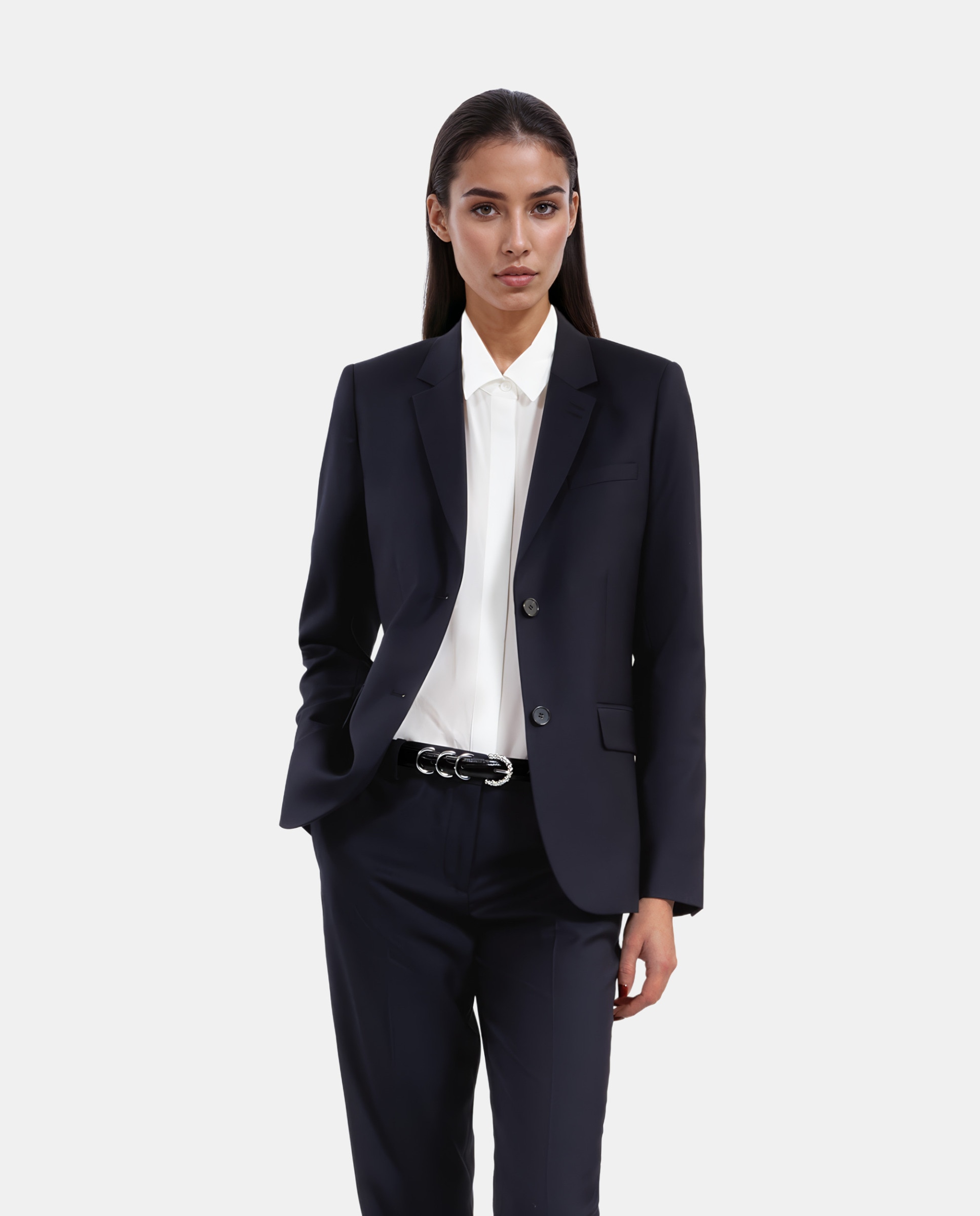 The Kooples - Chaqueta de traje de mujer de lana con cierre de botones.